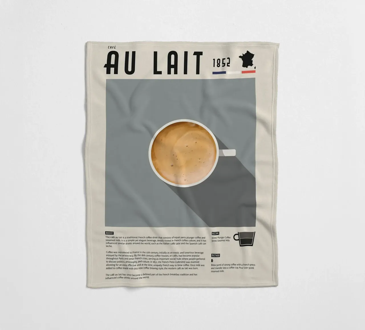 Poster sul caffè francese Cafe Au Lait coperta in pile da stewar