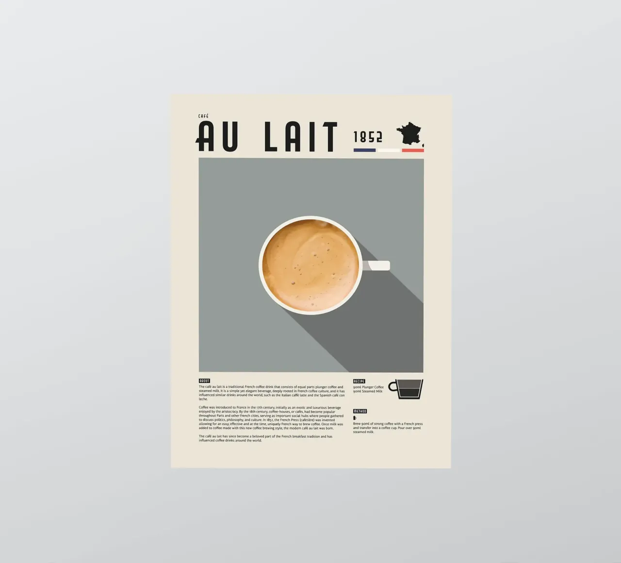 Poster sul caffè francese Cafe Au Lait adesivo da stewar