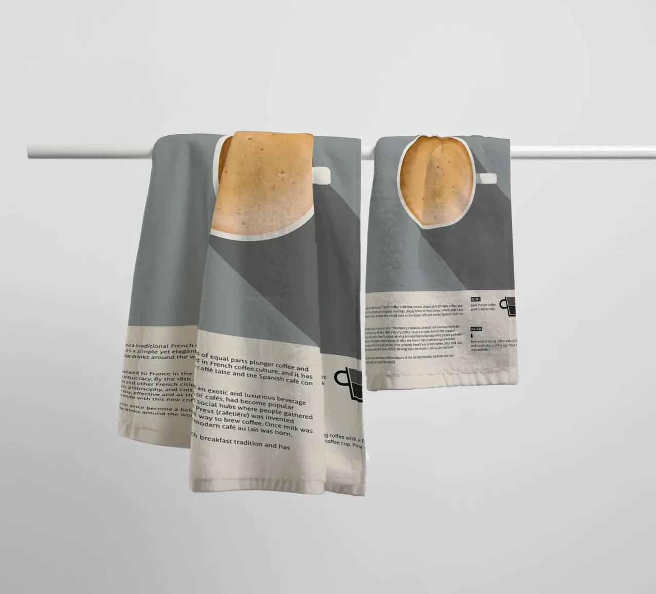 Poster sul caffè francese Cafe Au Lait asciugamano da bagno da stewar