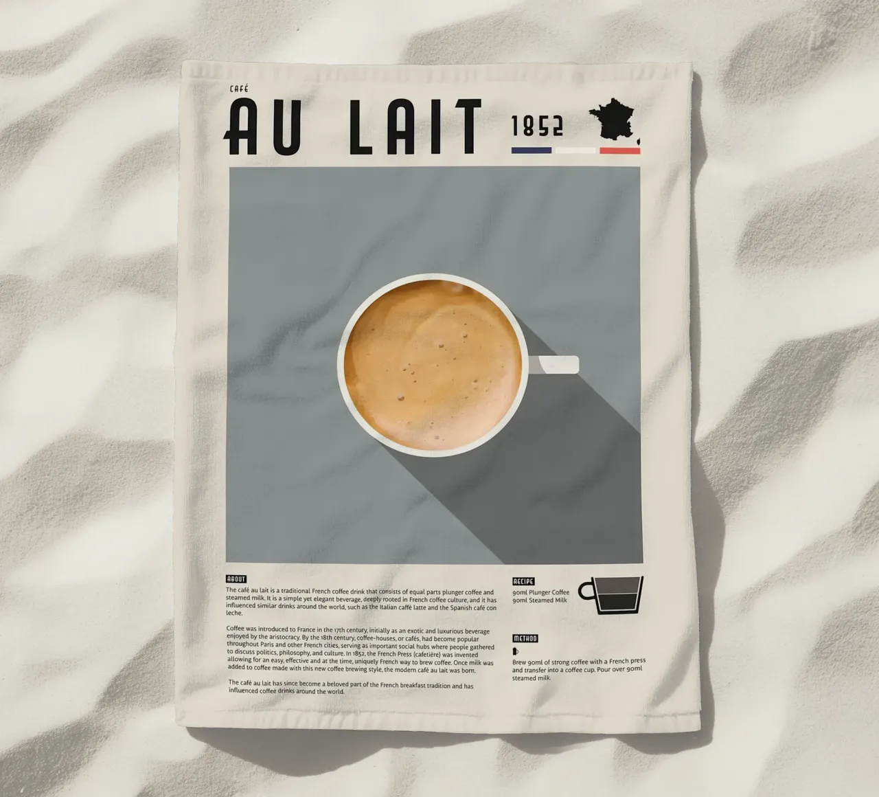 Poster sul caffè francese Cafe Au Lait telo mare da stewar