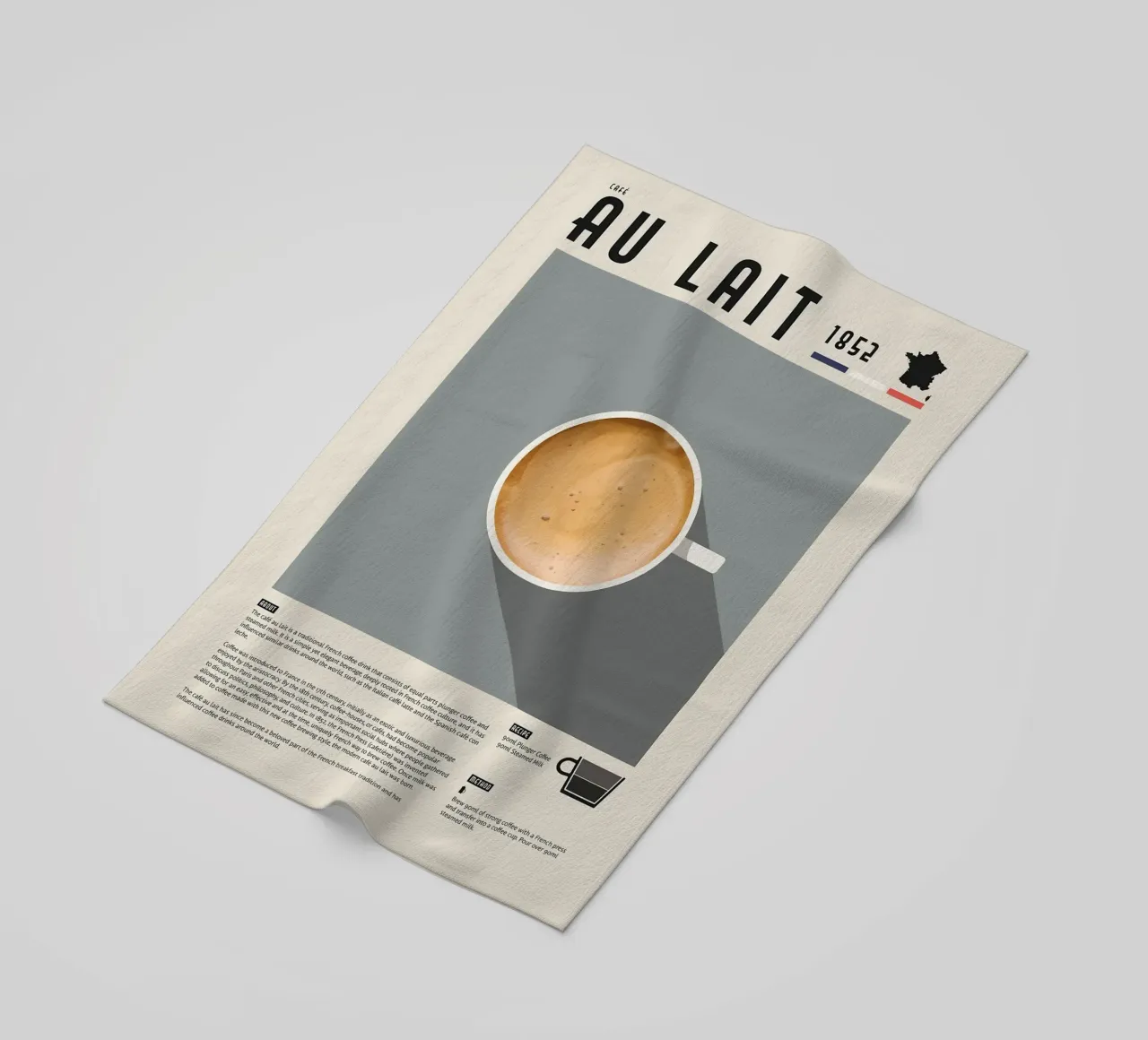 Poster sul caffè francese Cafe Au Lait telo mare da stewar