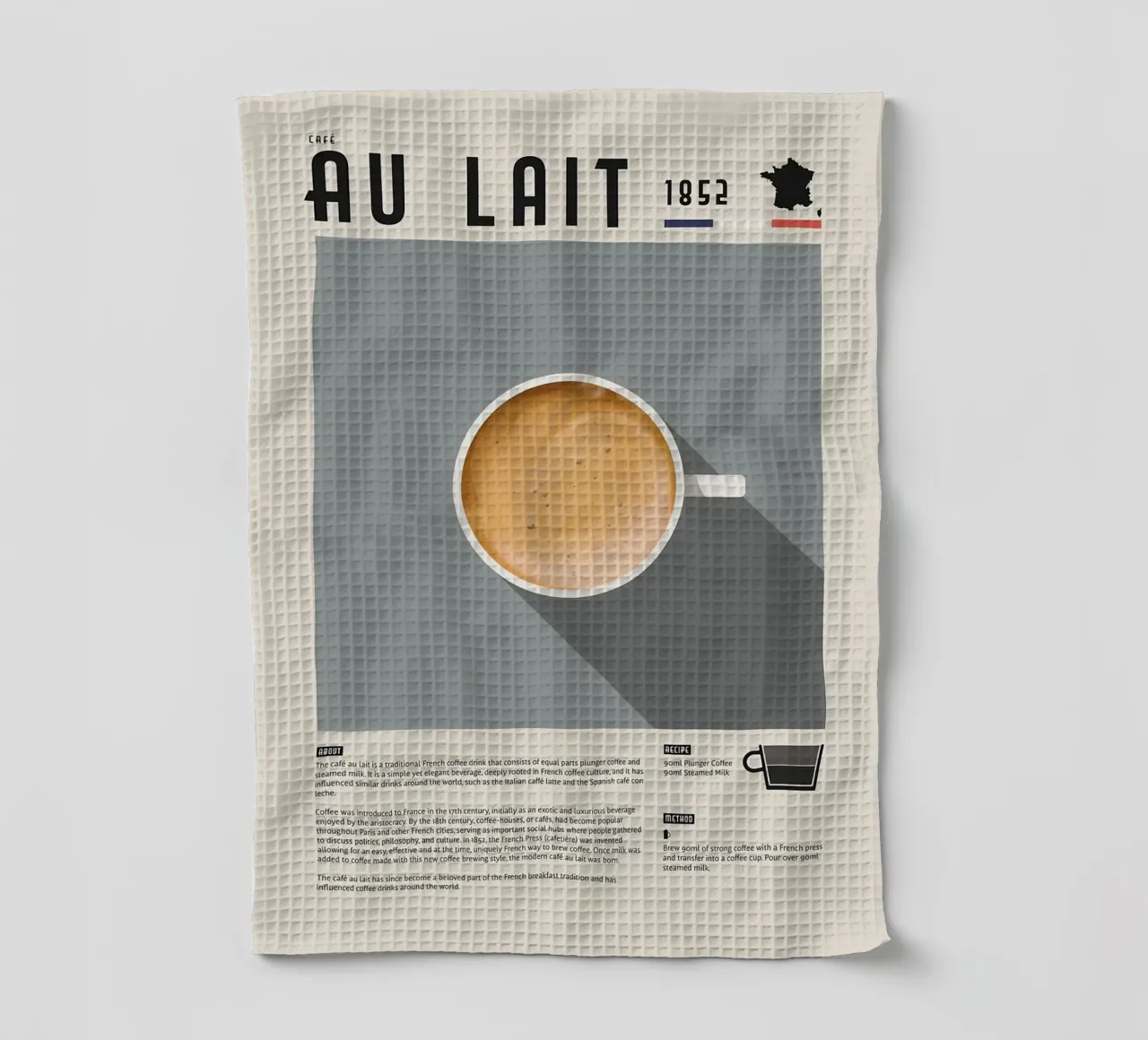 Poster sul caffè francese Cafe Au Lait canovaccio da cucina da stewar