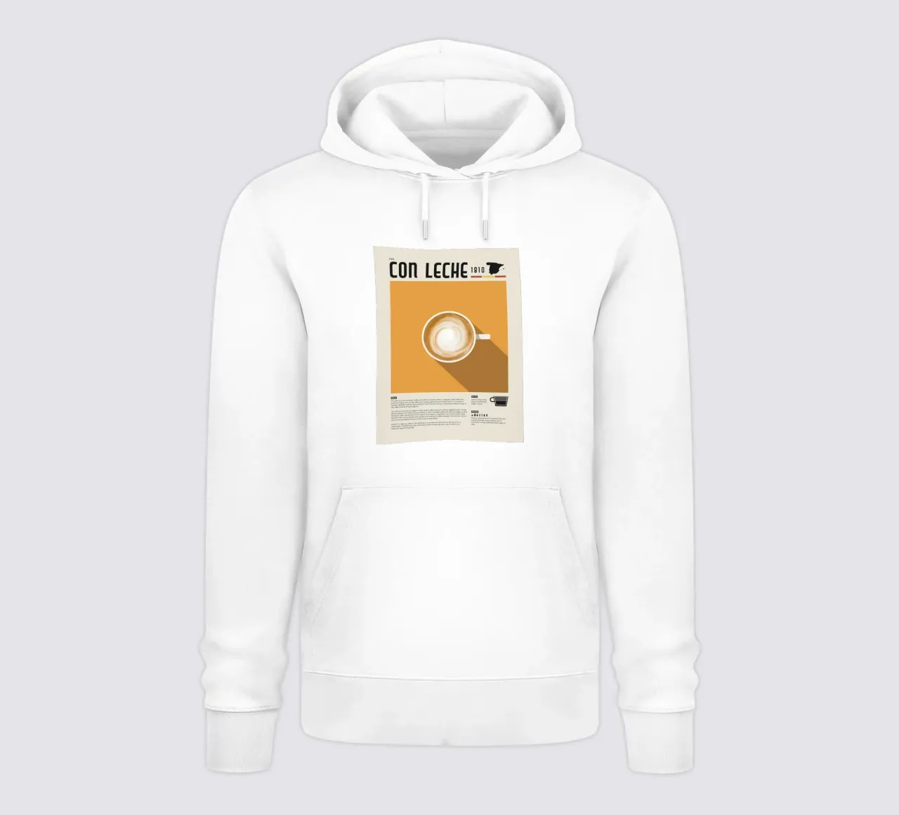 Poster sul caffè spagnolo Con Leche felpa con cappuccio da stewar