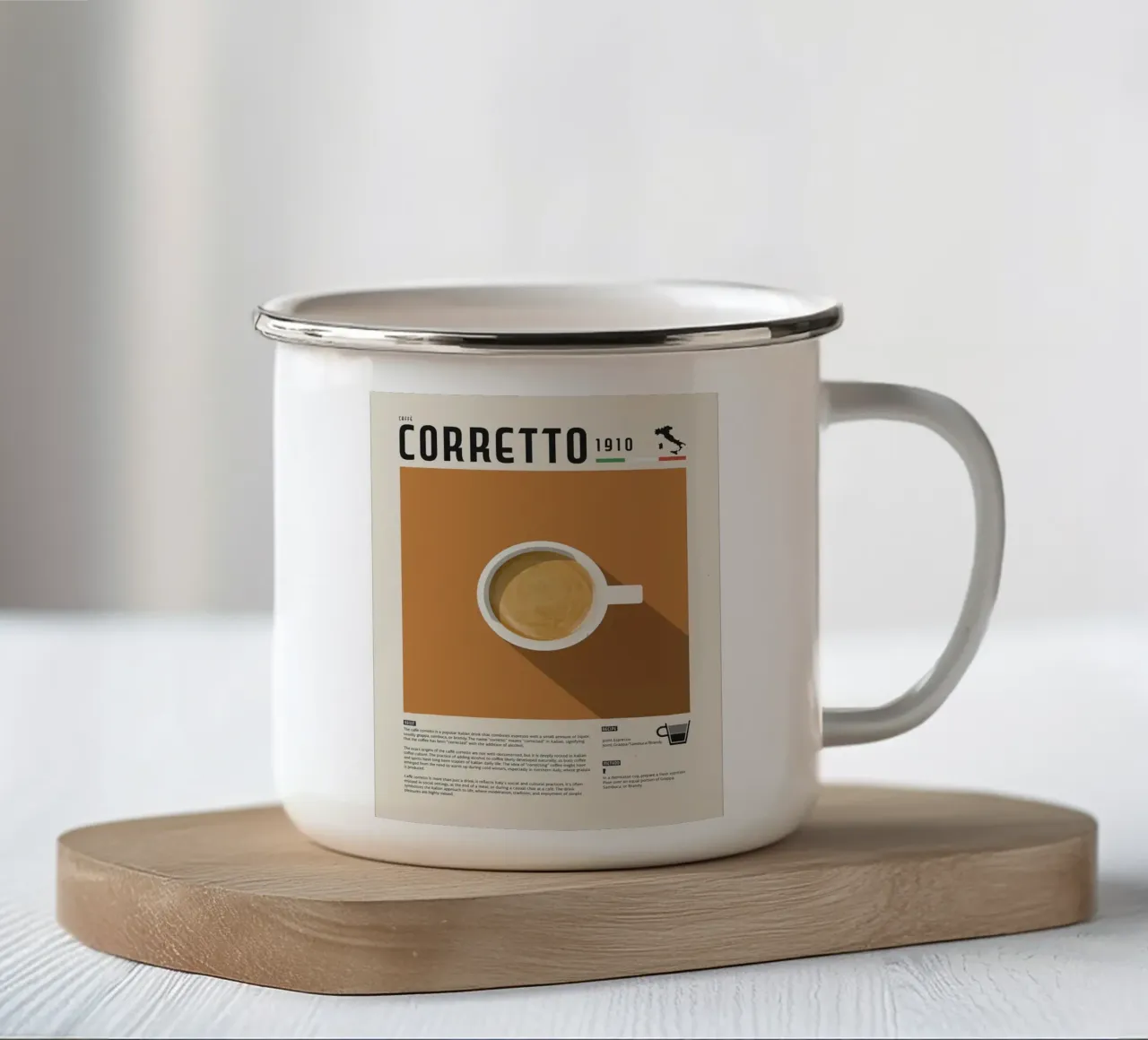 Corretto Coffee Poster tazza in smalto da stewar