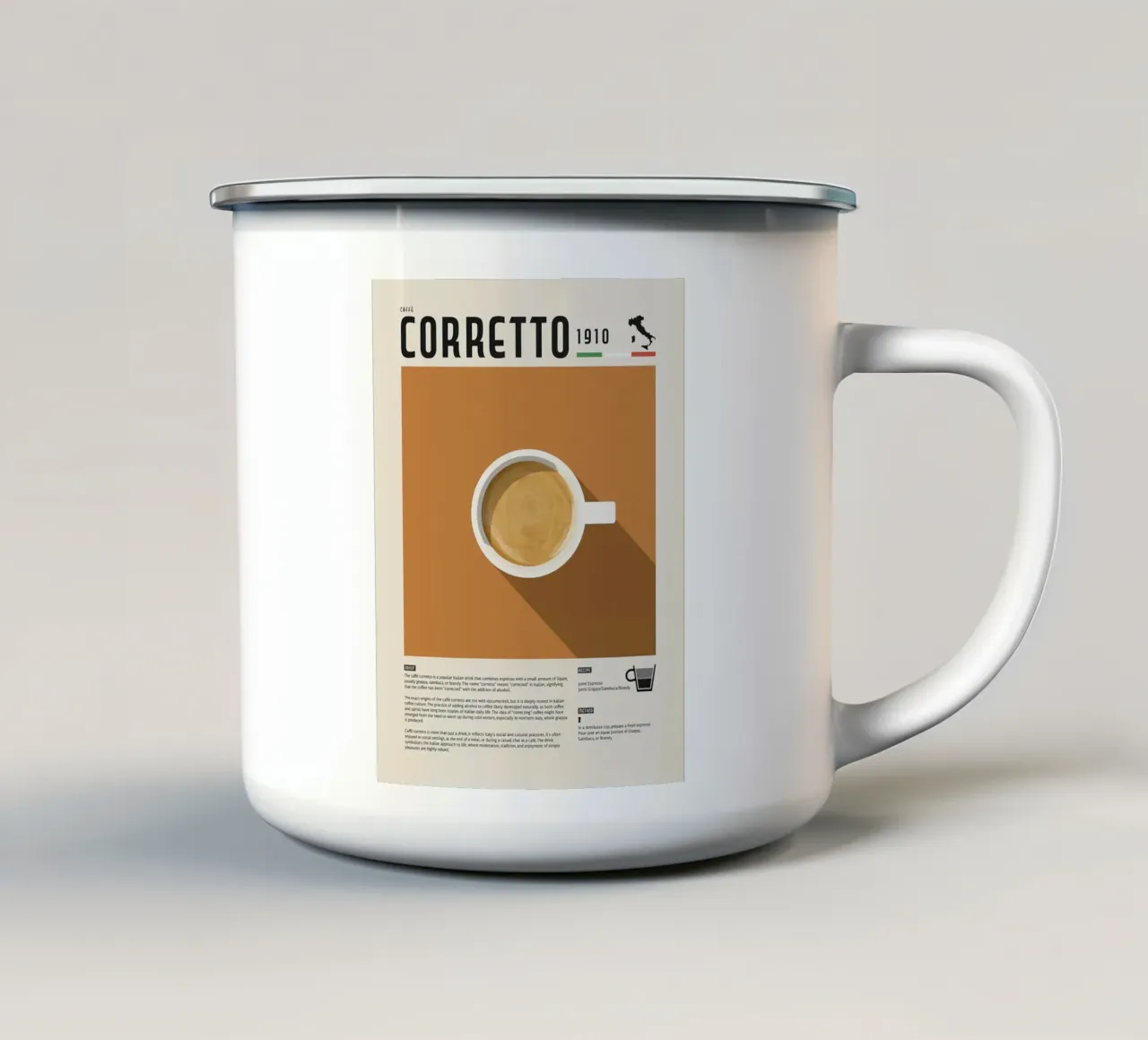 Corretto Coffee Poster tazza in smalto da stewar