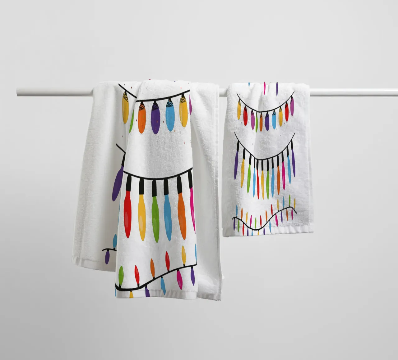 Collezione di lampadine. Set di luci natalizie asciugamano da bagno da gulsengunel