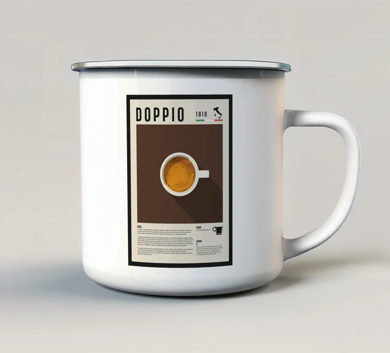 Doppio Espresso Poster tazza in smalto da stewar