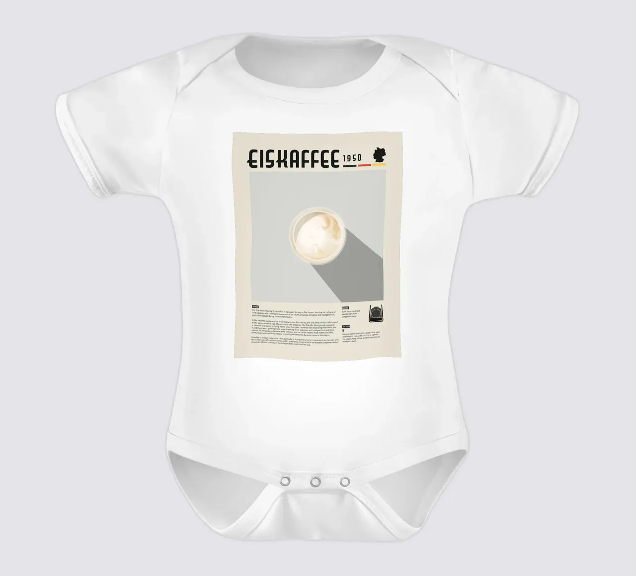 Poster del caffè Eiskaffee body neonato maniche corte da stewar