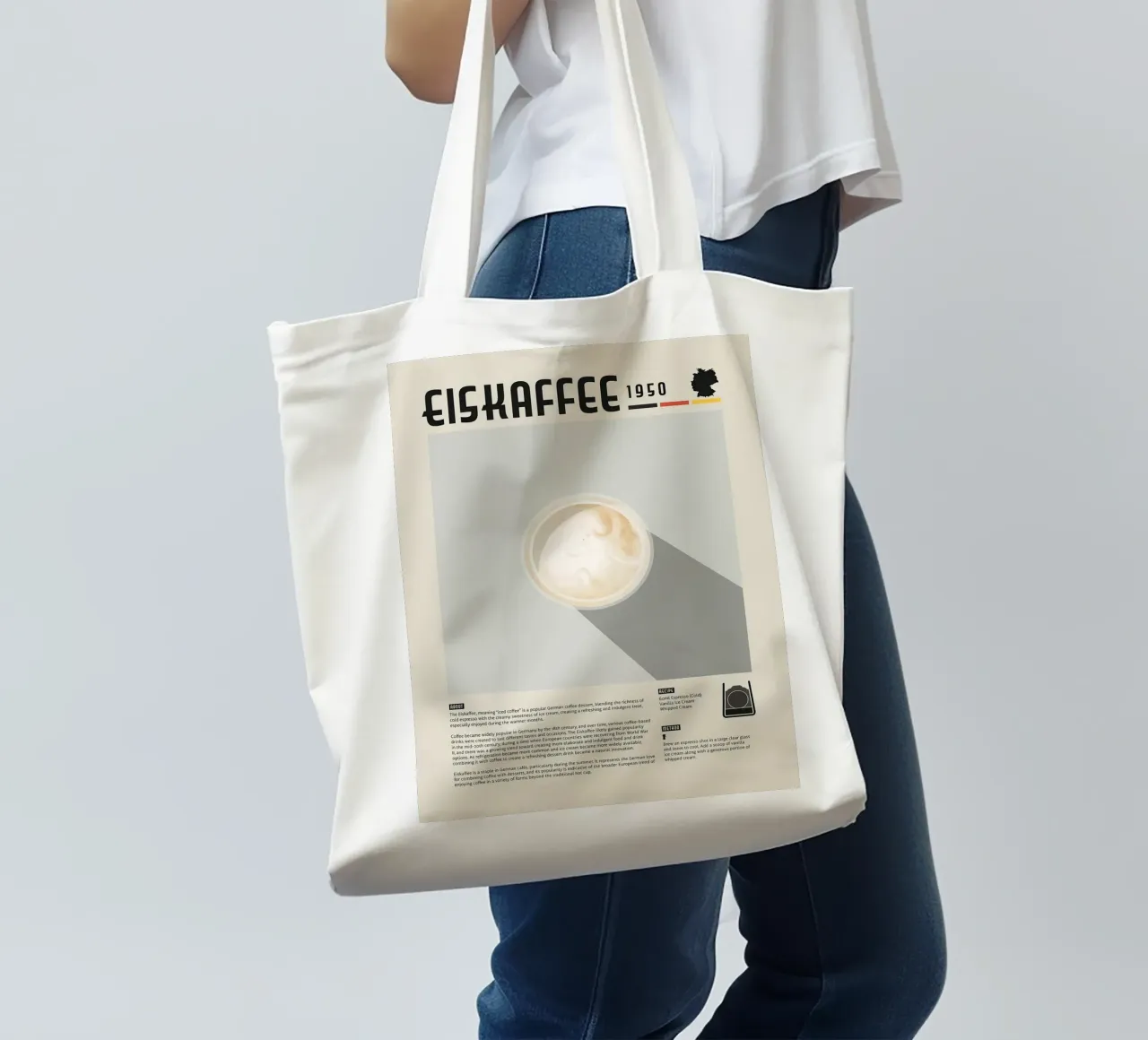 Poster del caffè Eiskaffee borsa in juta da stewar
