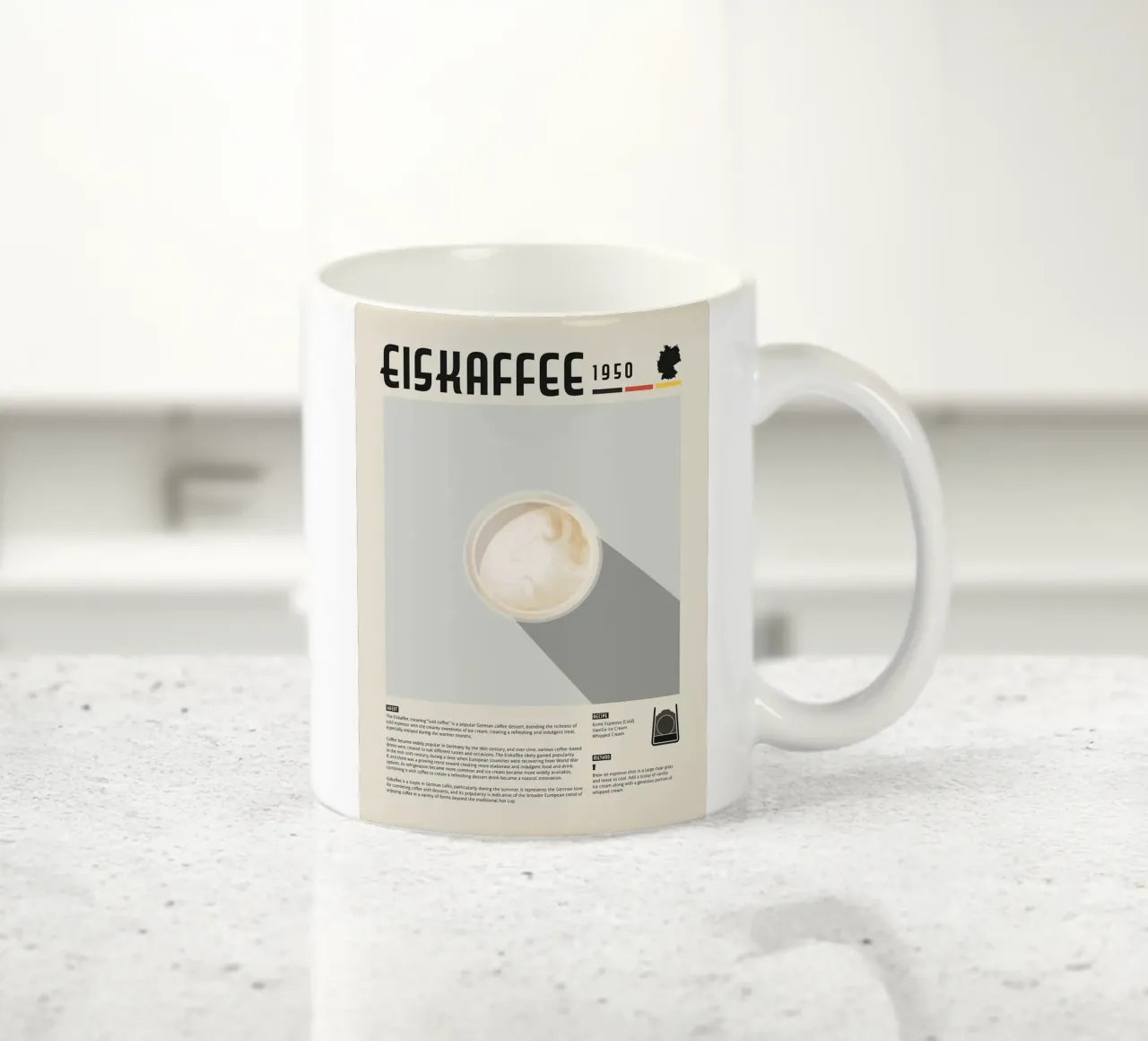 Poster del caffè Eiskaffee tazza in ceramica da stewar