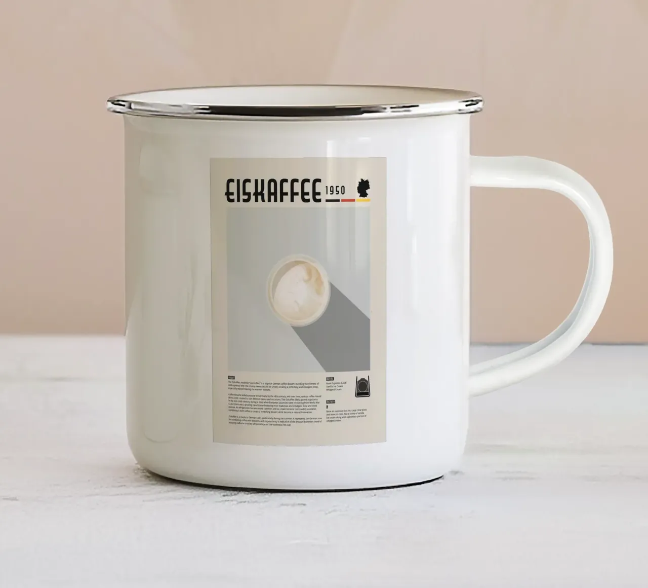 Poster del caffè Eiskaffee tazza in smalto da stewar
