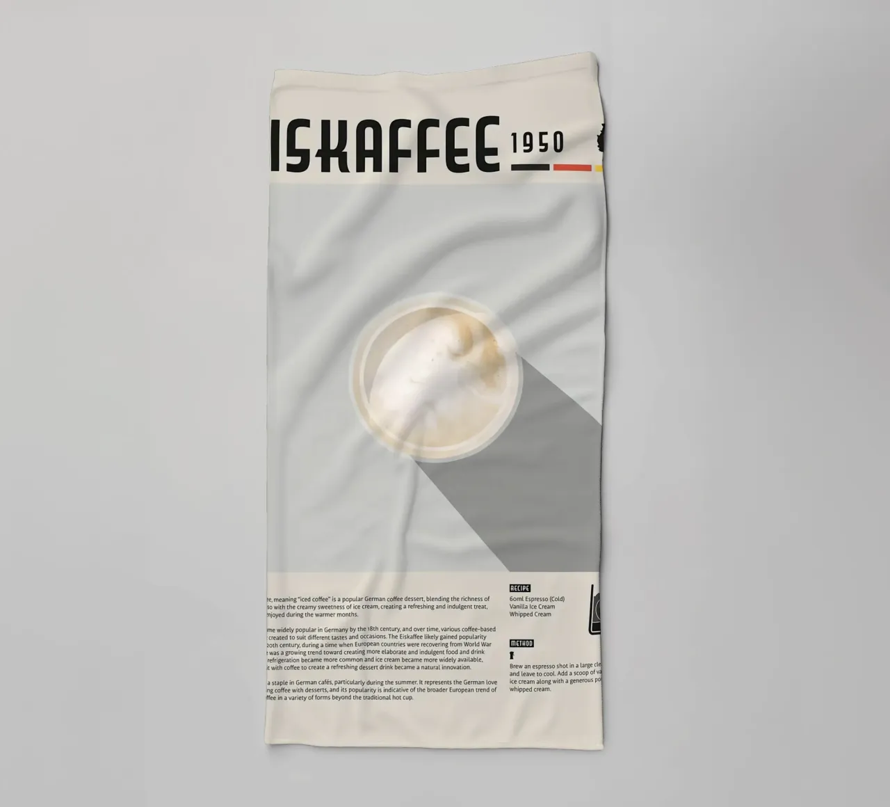 Poster del caffè Eiskaffee asciugamano da bagno da stewar