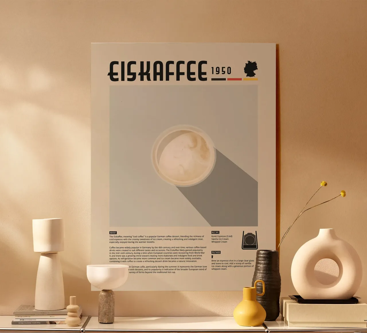 Poster del caffè Eiskaffee plexiglass da stewar