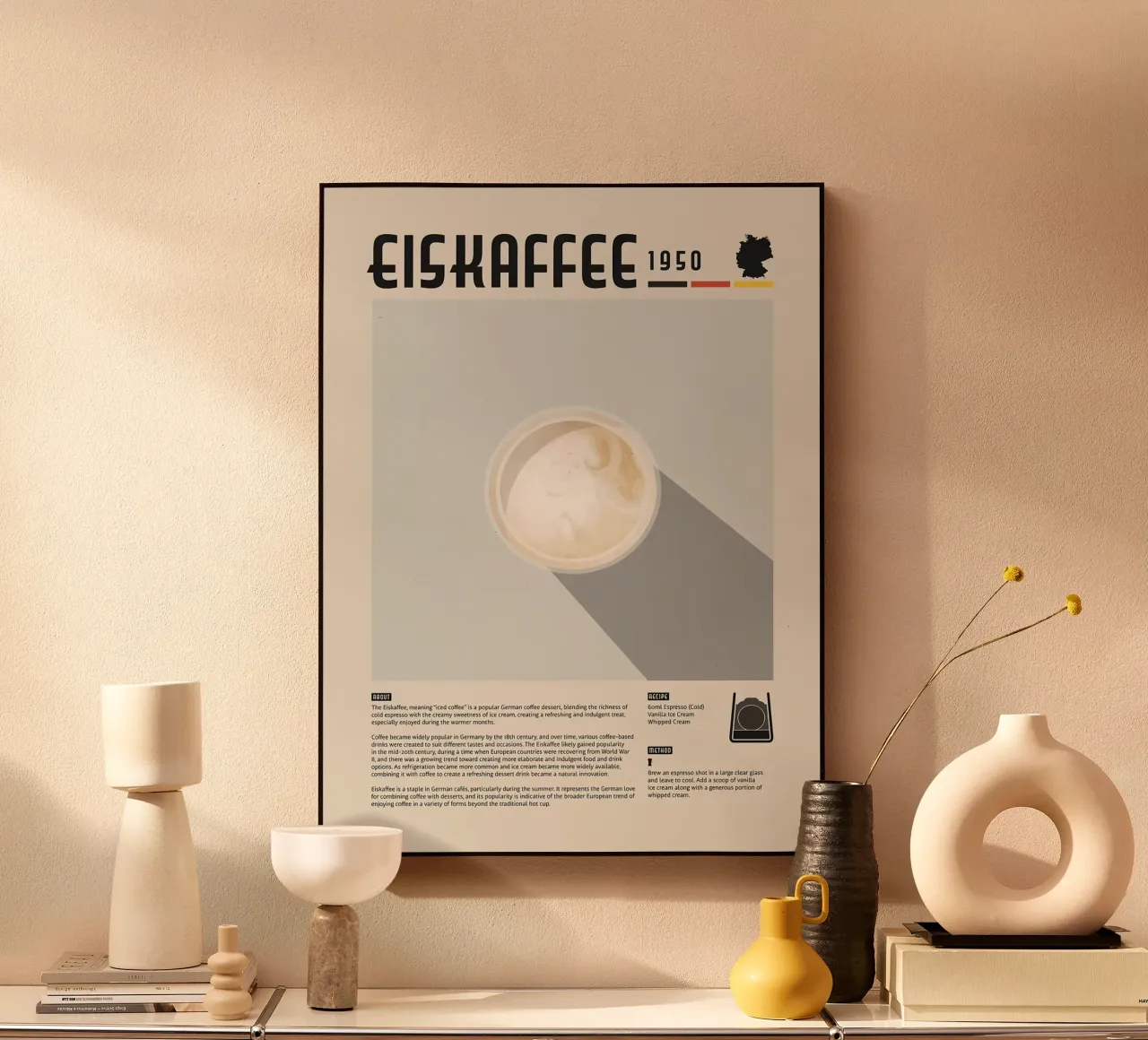 Poster del caffè Eiskaffee alluminio dibond da stewar