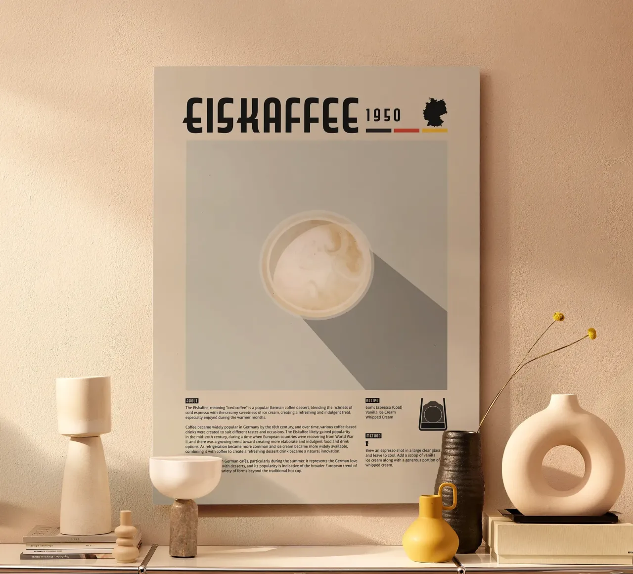 Poster del caffè Eiskaffee alluminio dibond da stewar