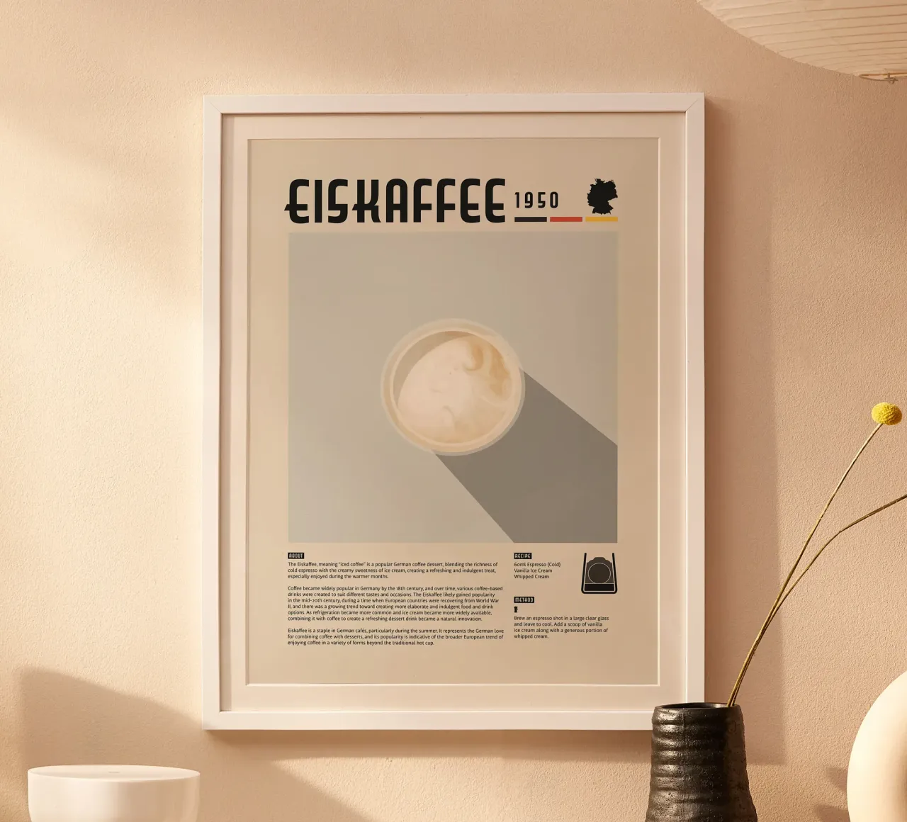 Poster del caffè Eiskaffee carta hahnemühle da stewar