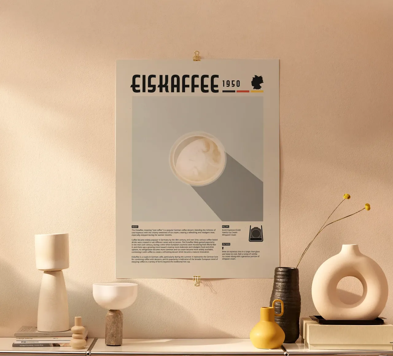 Poster del caffè Eiskaffee carta hahnemühle da stewar