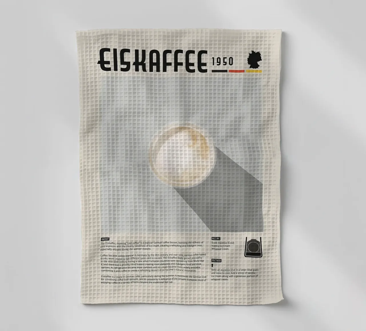 Poster del caffè Eiskaffee canovaccio da cucina da stewar