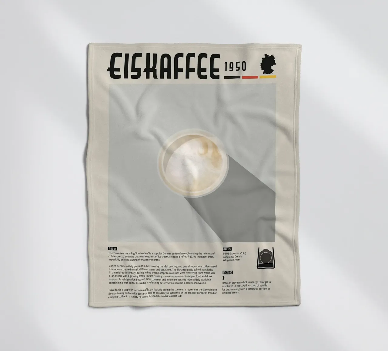 Poster del caffè Eiskaffee coperta in pile da stewar