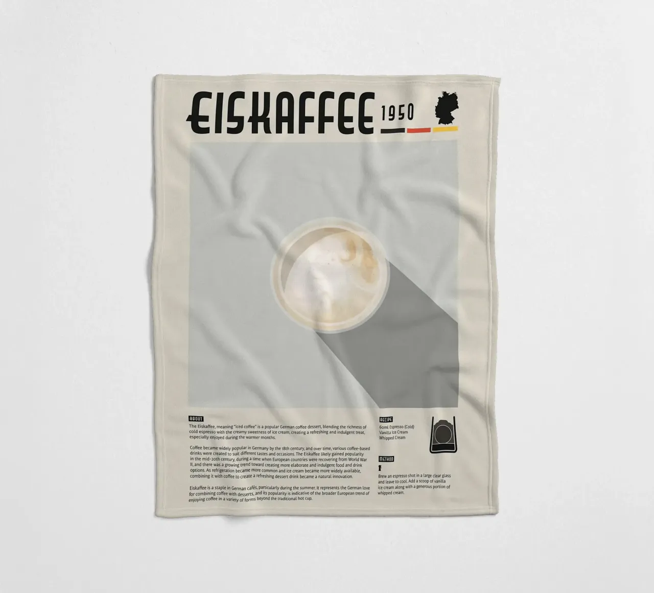 Poster del caffè Eiskaffee coperta in pile da stewar