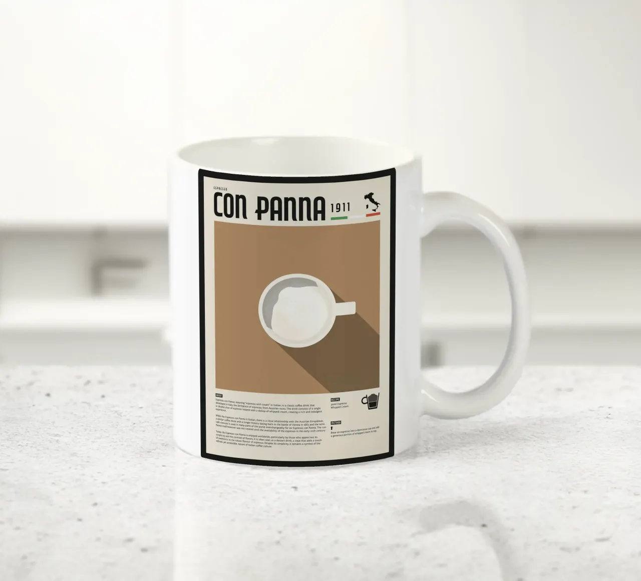 Espresso Con Panna Poster tazza in ceramica da stewar
