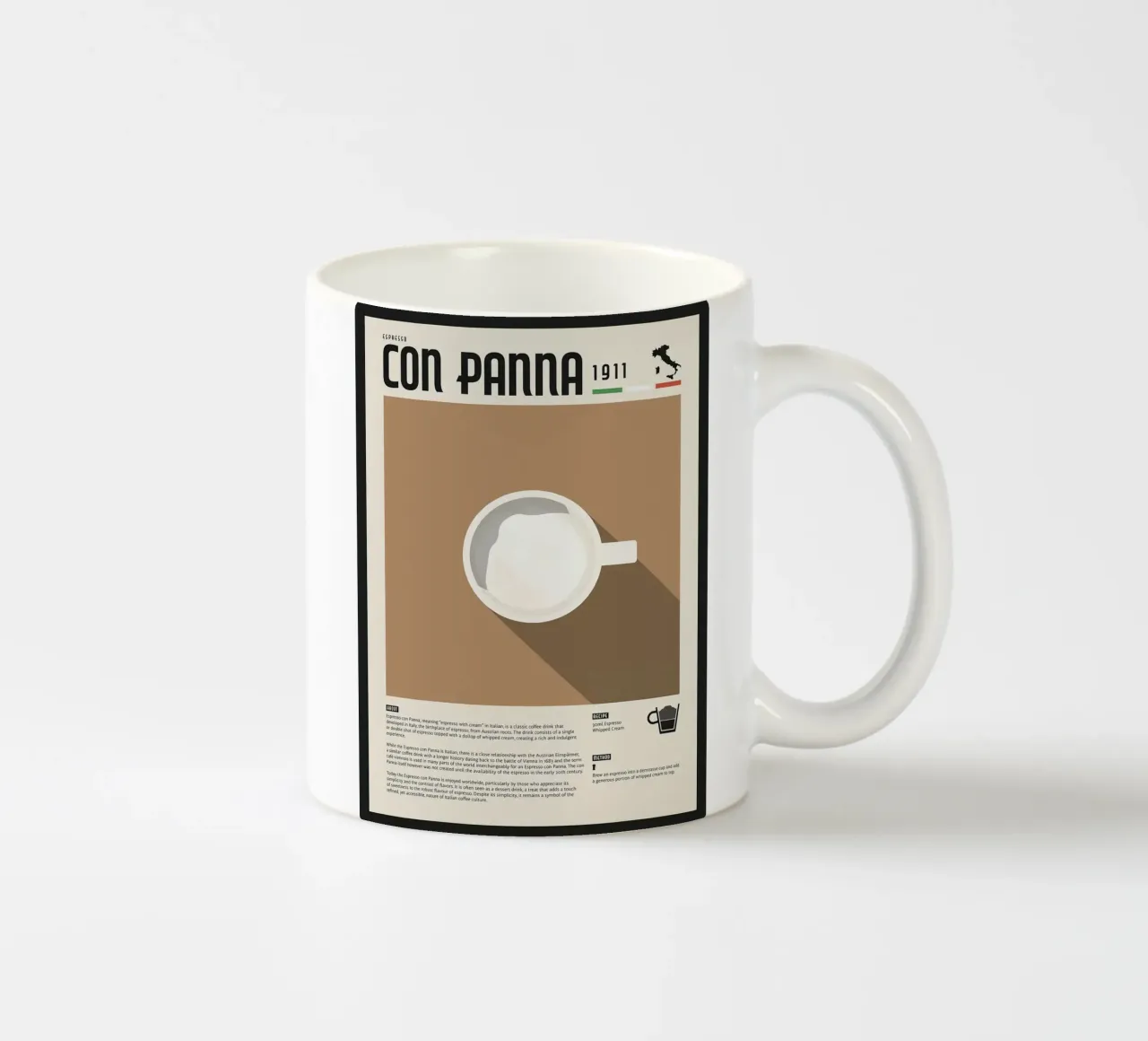 Espresso Con Panna Poster tazza in ceramica da stewar
