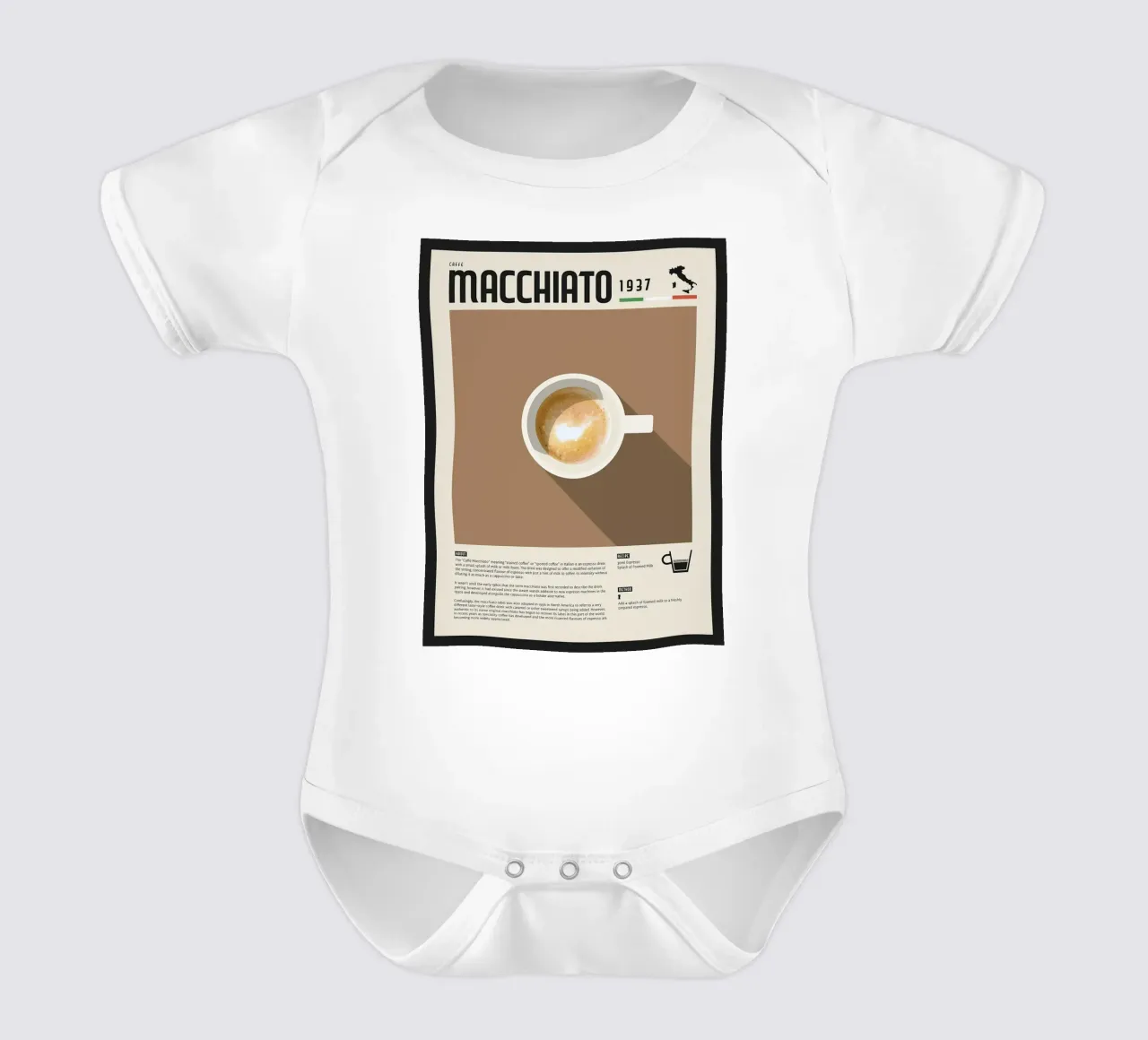 Espresso Macchiato Poster body neonato maniche corte da stewar