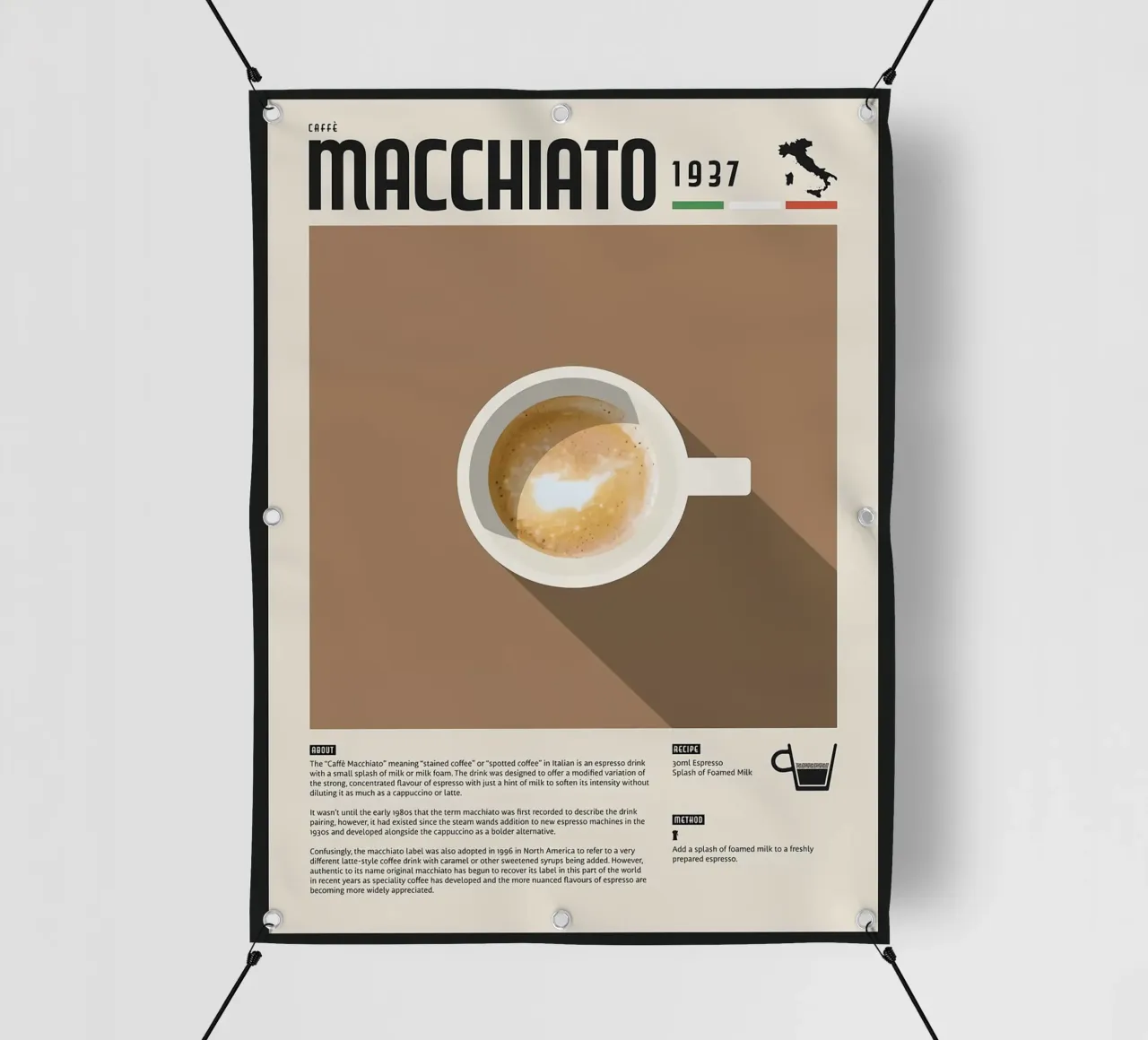 Espresso Macchiato Poster telo in pvc da stewar