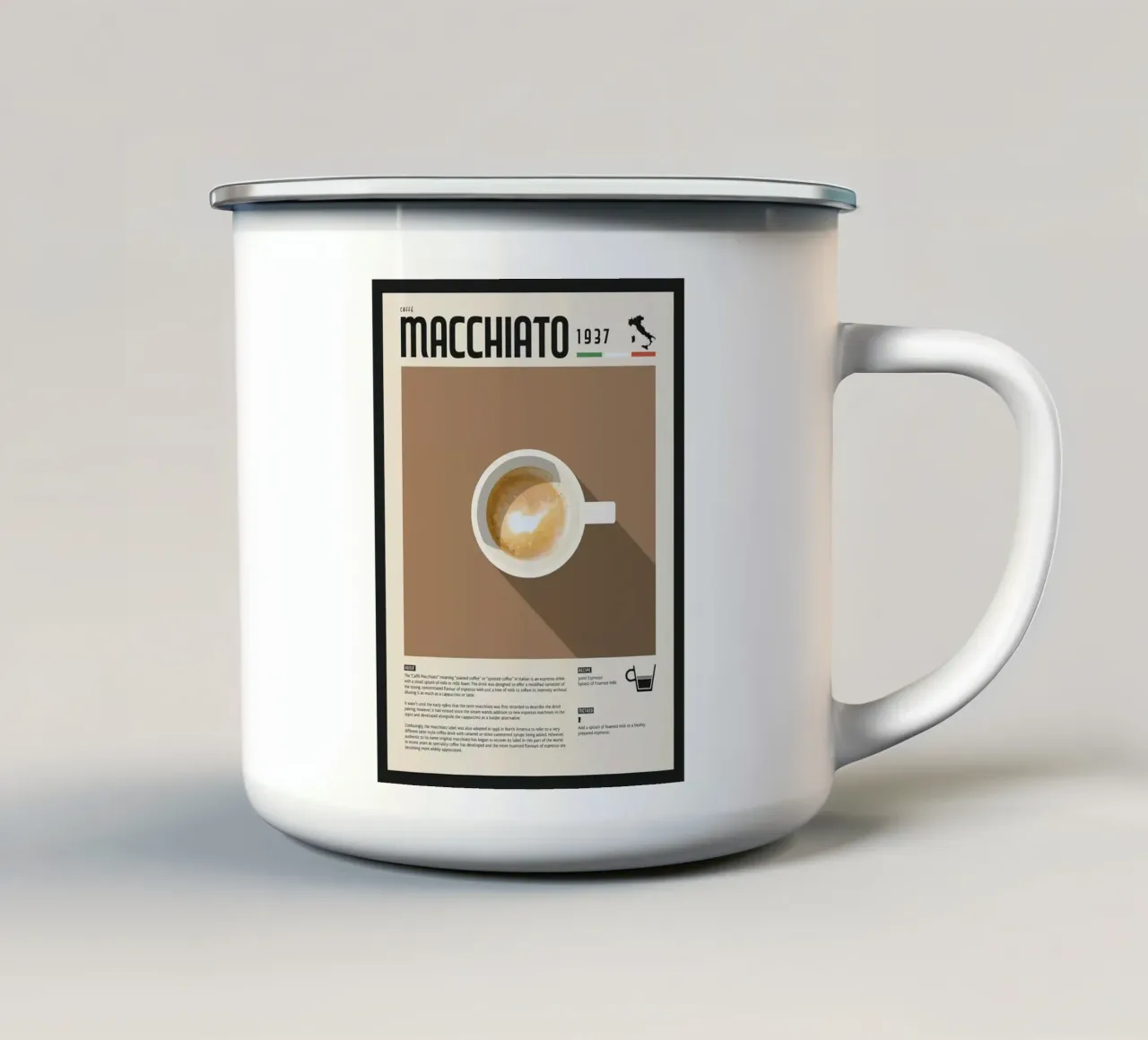 Espresso Macchiato Poster tazza in smalto da stewar