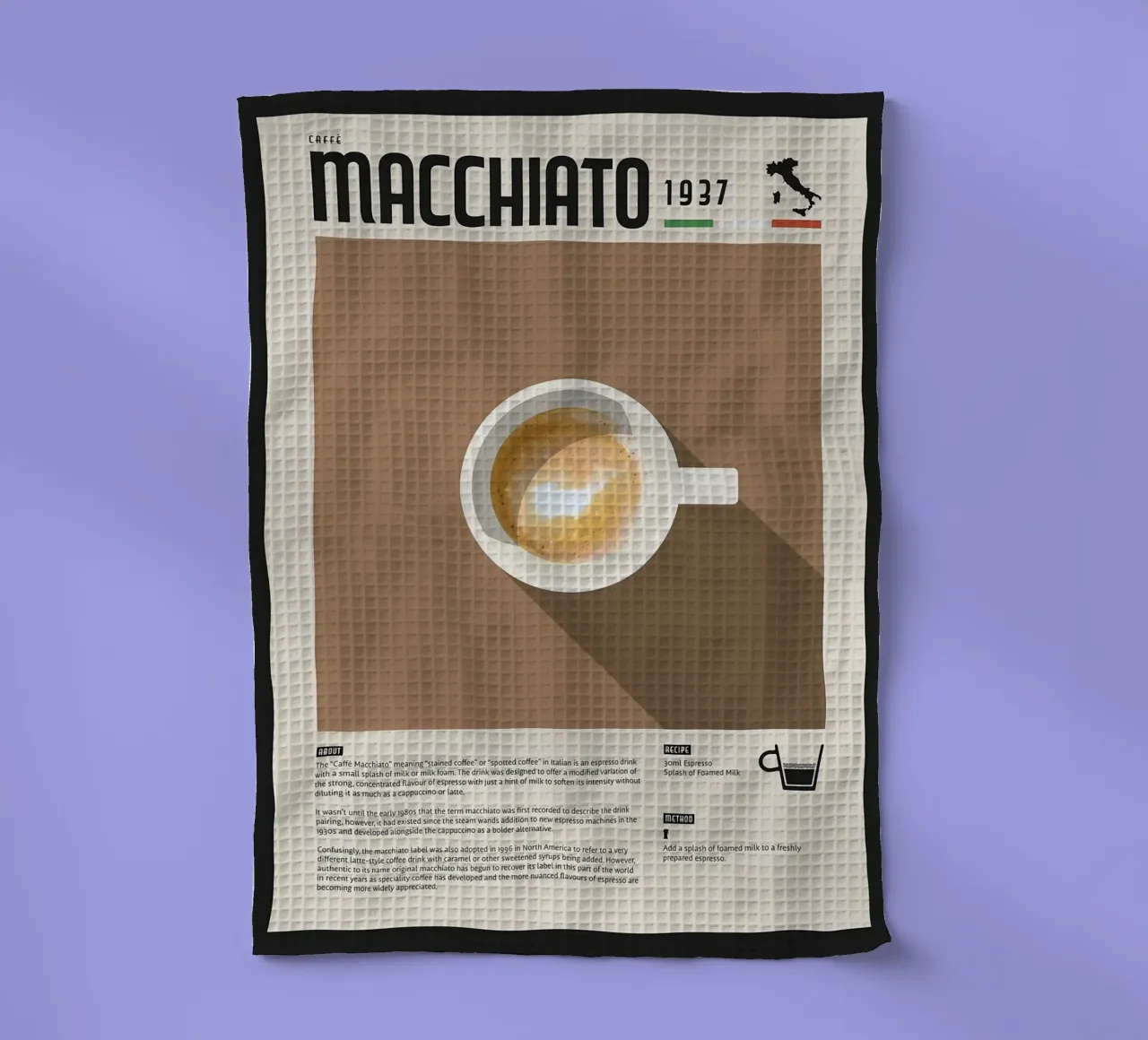 Espresso Macchiato Poster canovaccio da cucina da stewar