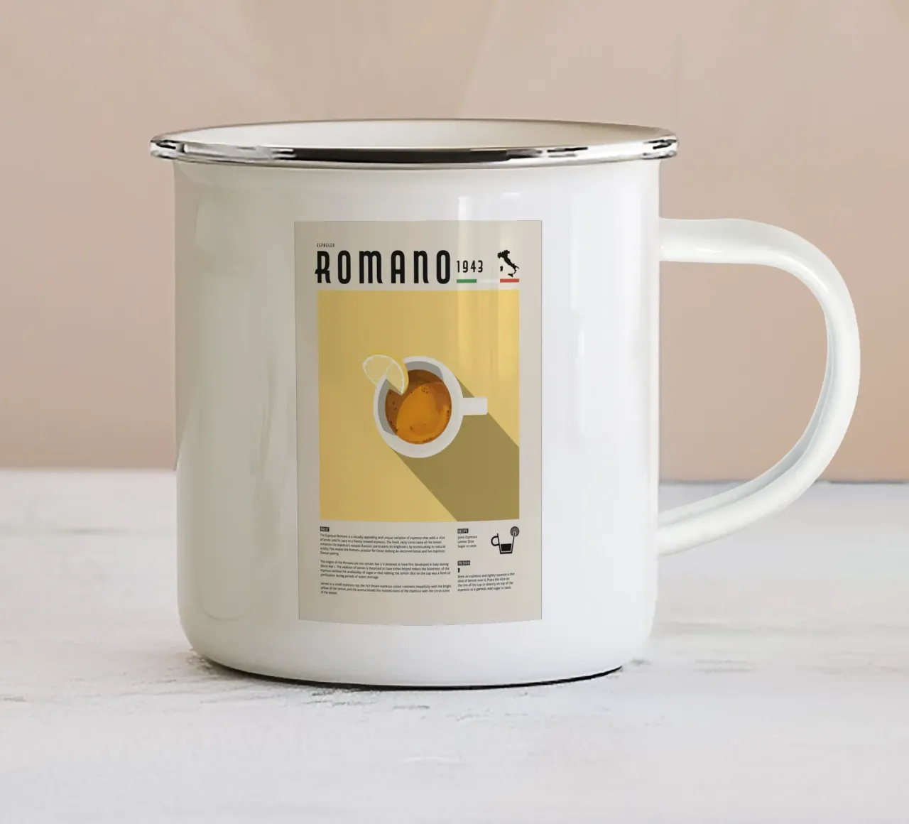 Espresso Romano Poster tazza in smalto da stewar