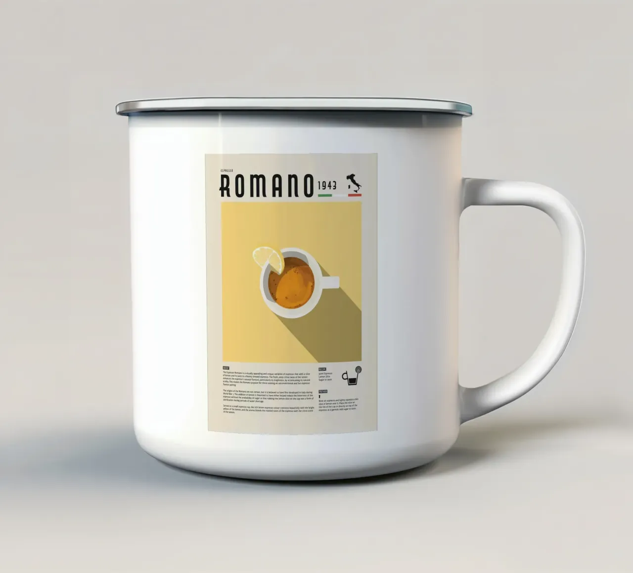 Espresso Romano Poster tazza in smalto da stewar