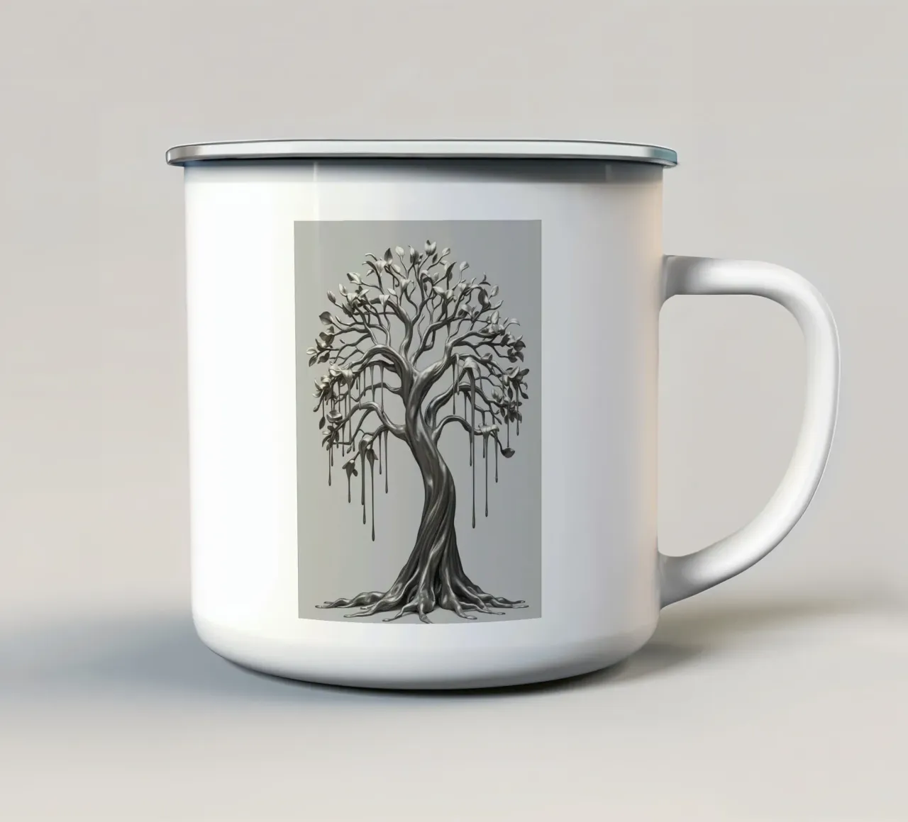 Vita liquida: Un malinconico abbraccio all'inevitabile tazza in smalto da Artistic-shop