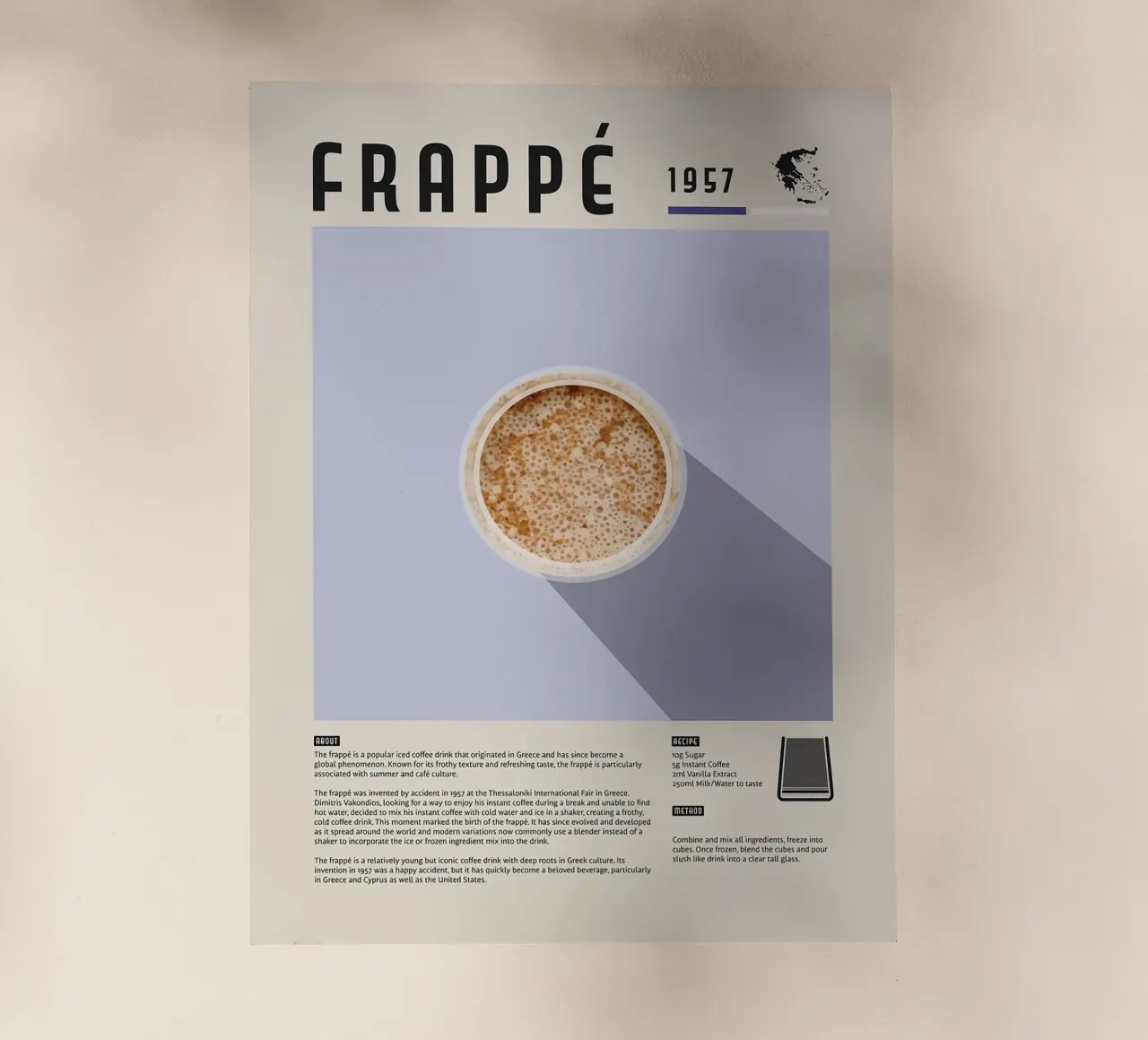 Poster del caffè Frappe pellicola backlit da stewar