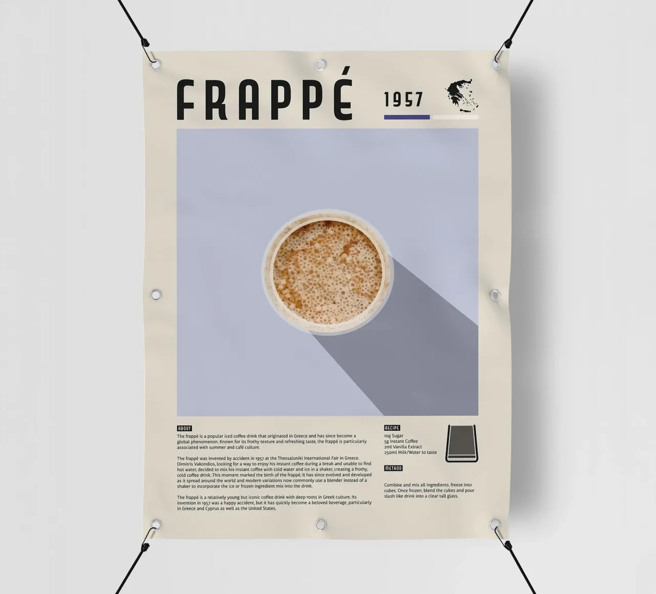 Poster del caffè Frappe telo in pvc da stewar