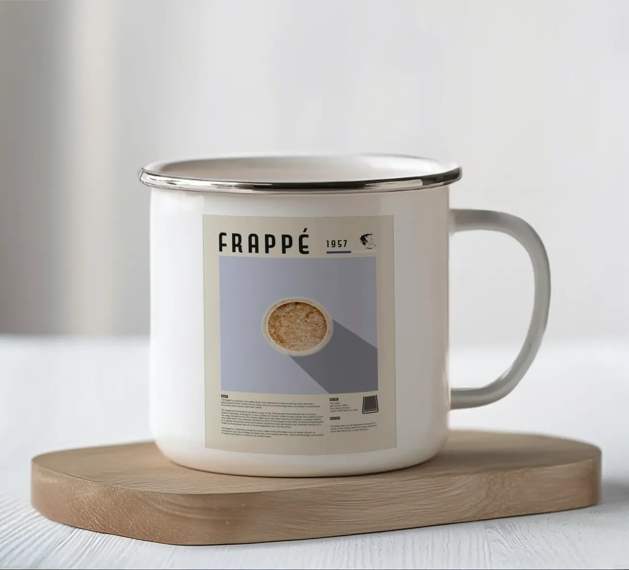 Poster del caffè Frappe tazza in smalto da stewar