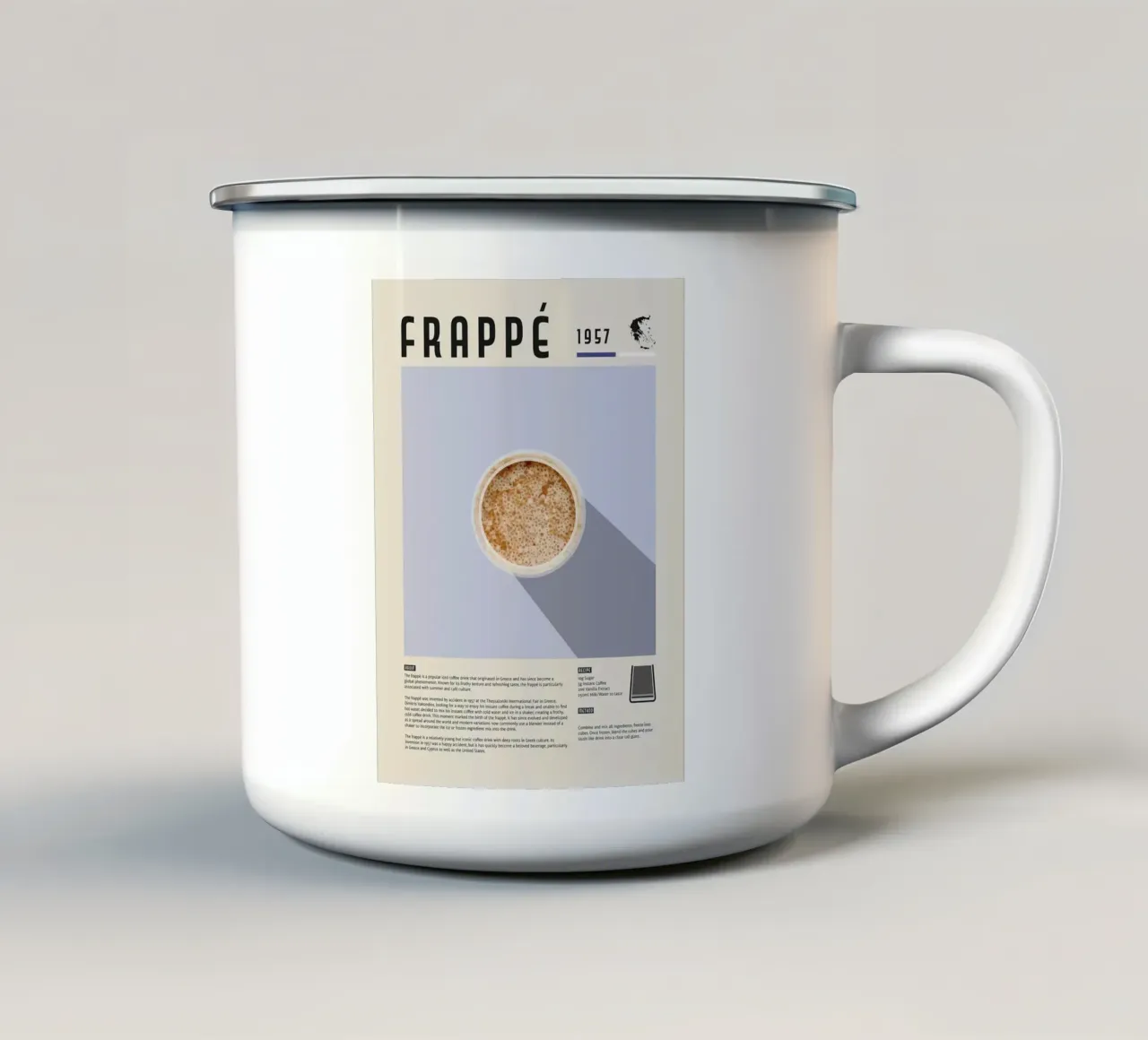 Poster del caffè Frappe tazza in smalto da stewar