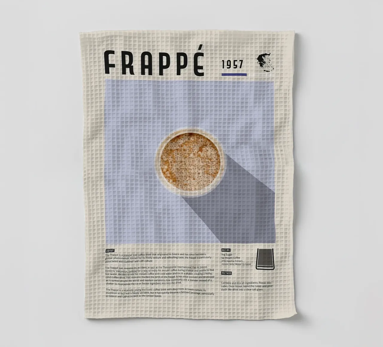 Poster del caffè Frappe canovaccio da cucina da stewar