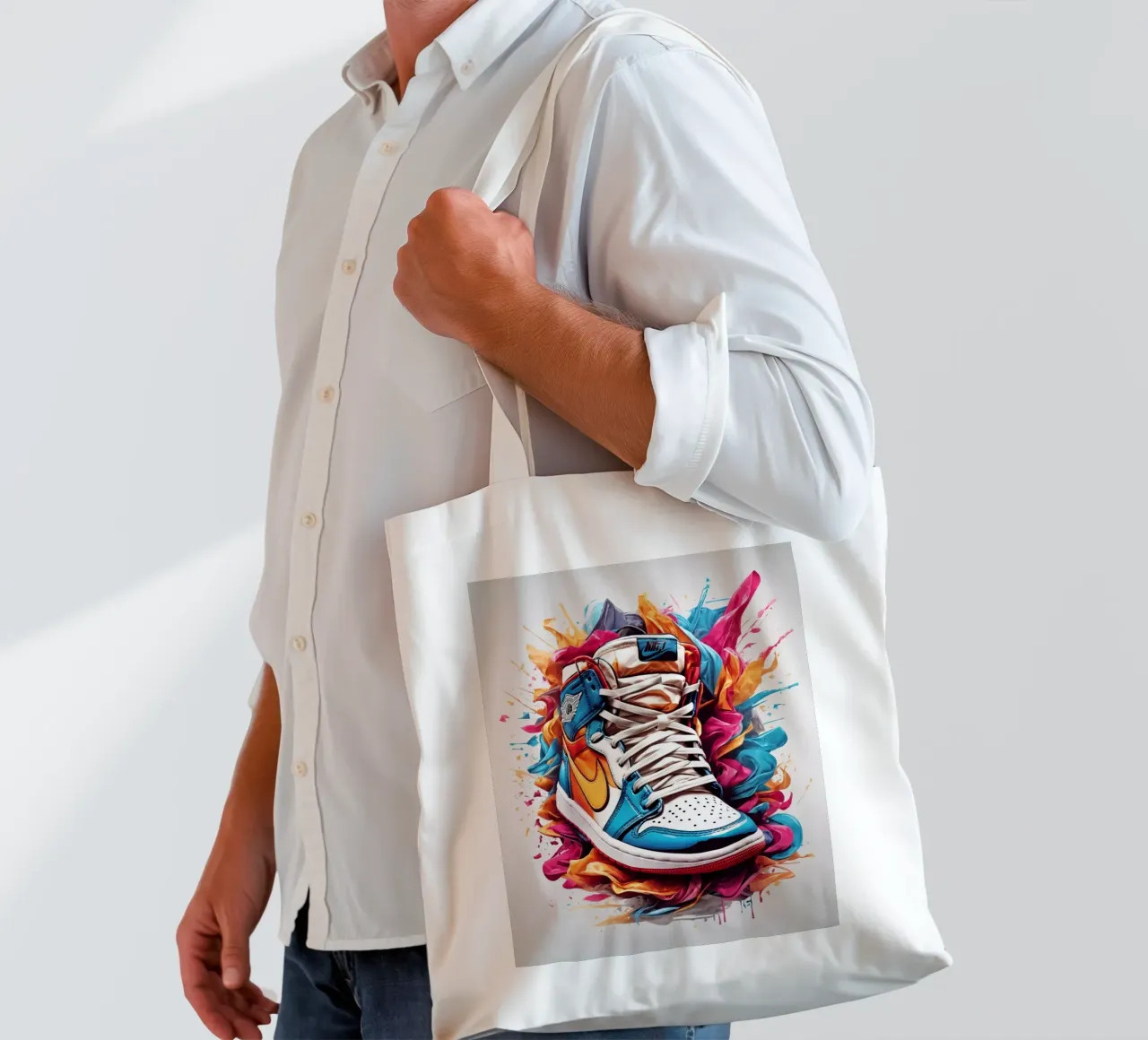 Scarpa da basket in acquerello borsa in juta da 🎁 ARTVI-SHOP