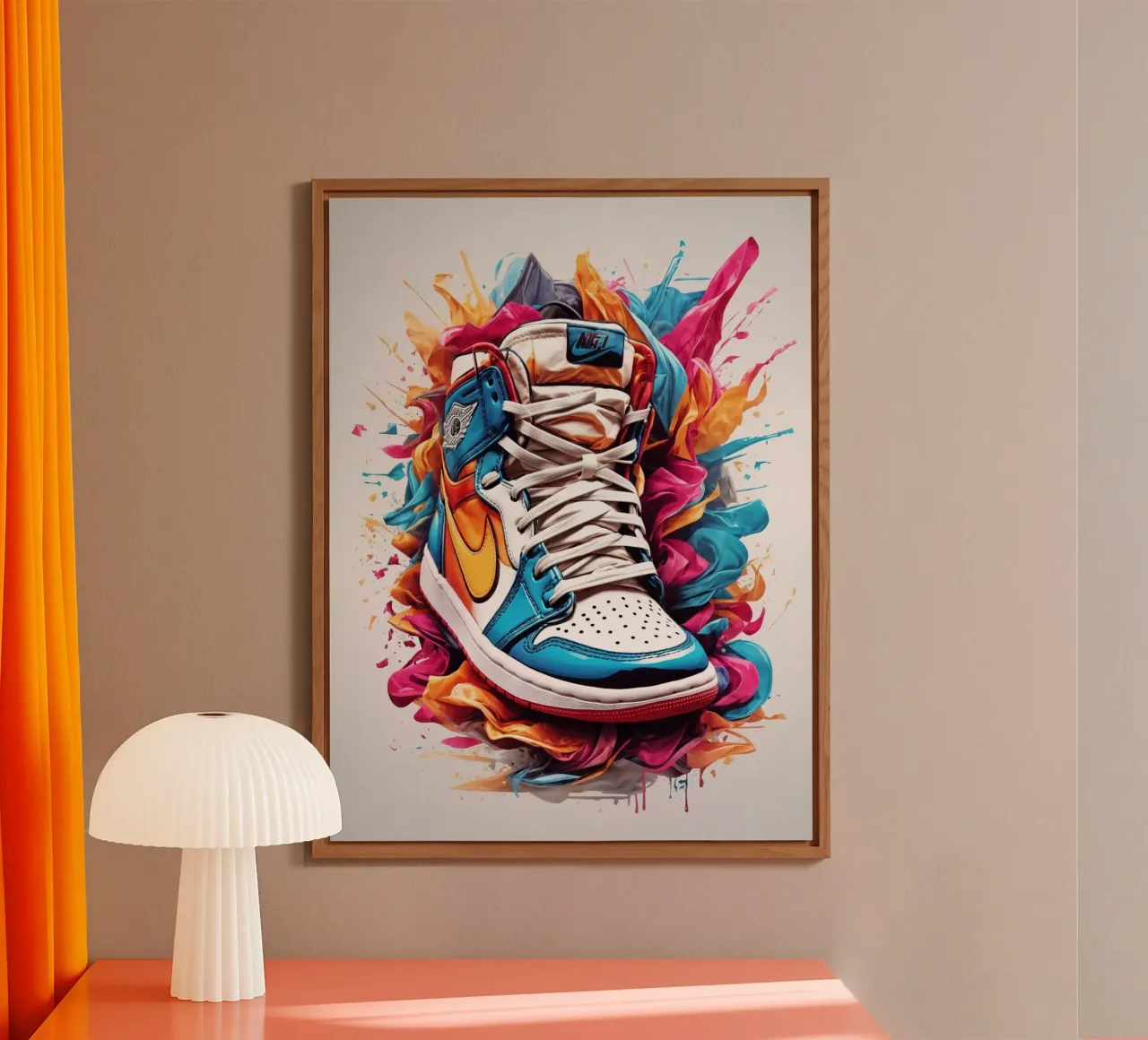 Scarpa da basket in acquerello alluminio dibond da ARTVI-SHOP