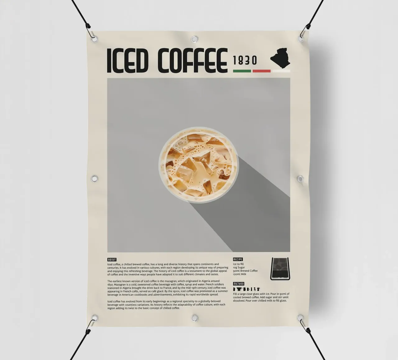Poster sul caffè freddo telo in pvc da stewar