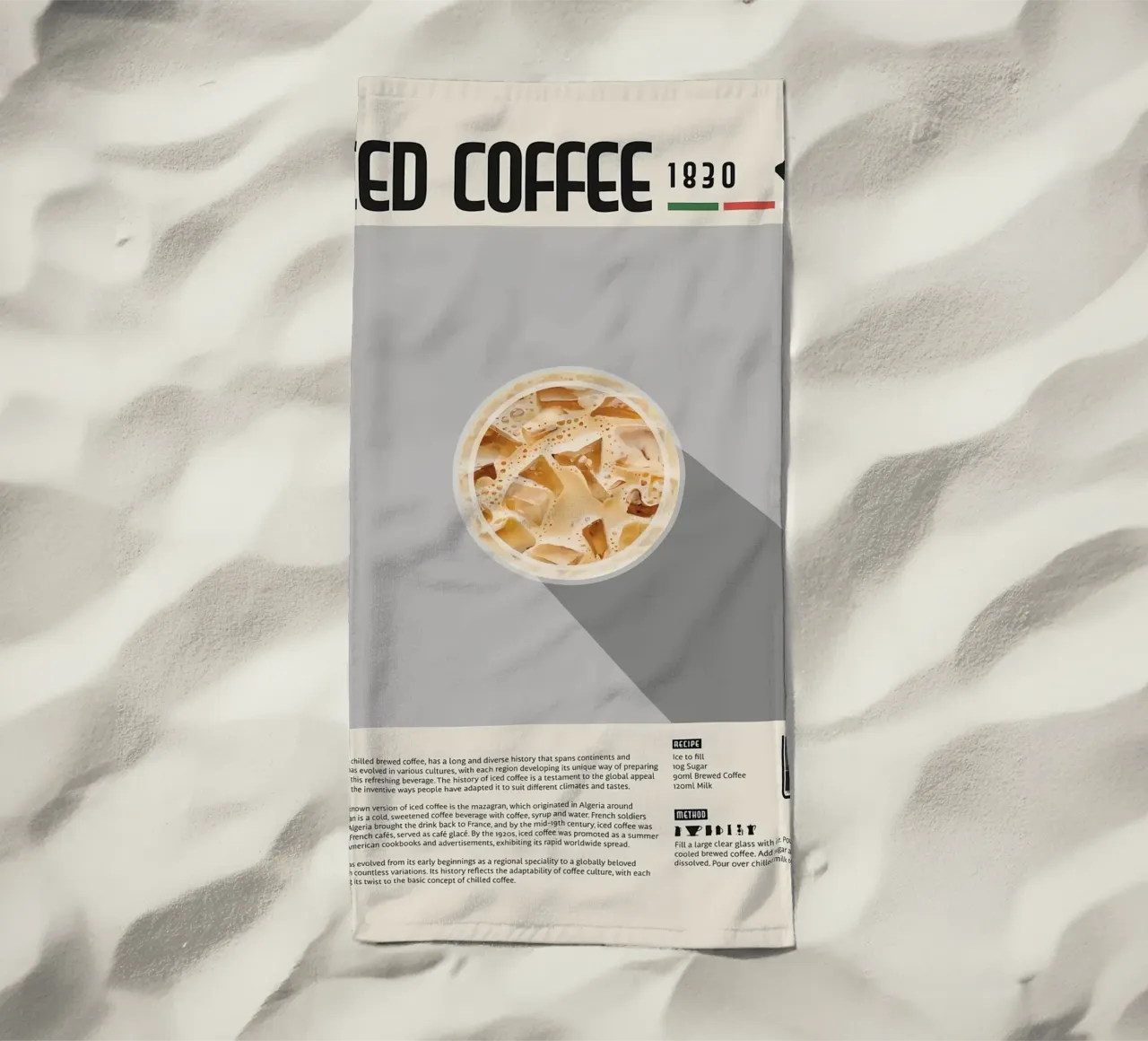 Poster sul caffè freddo telo mare da stewar
