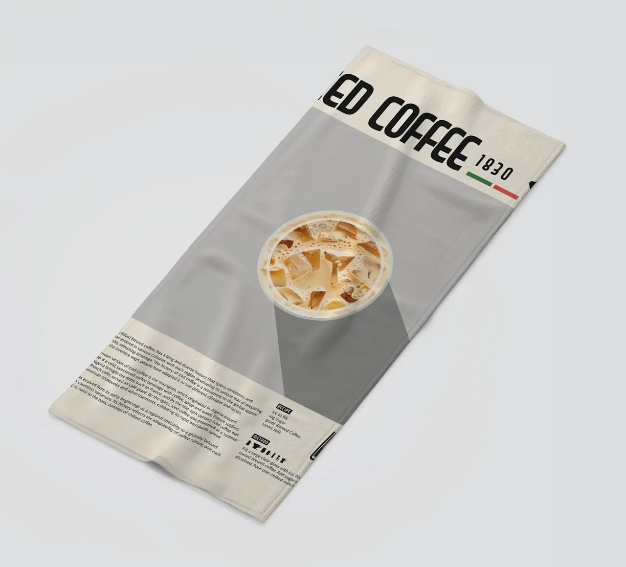 Poster sul caffè freddo telo mare da stewar