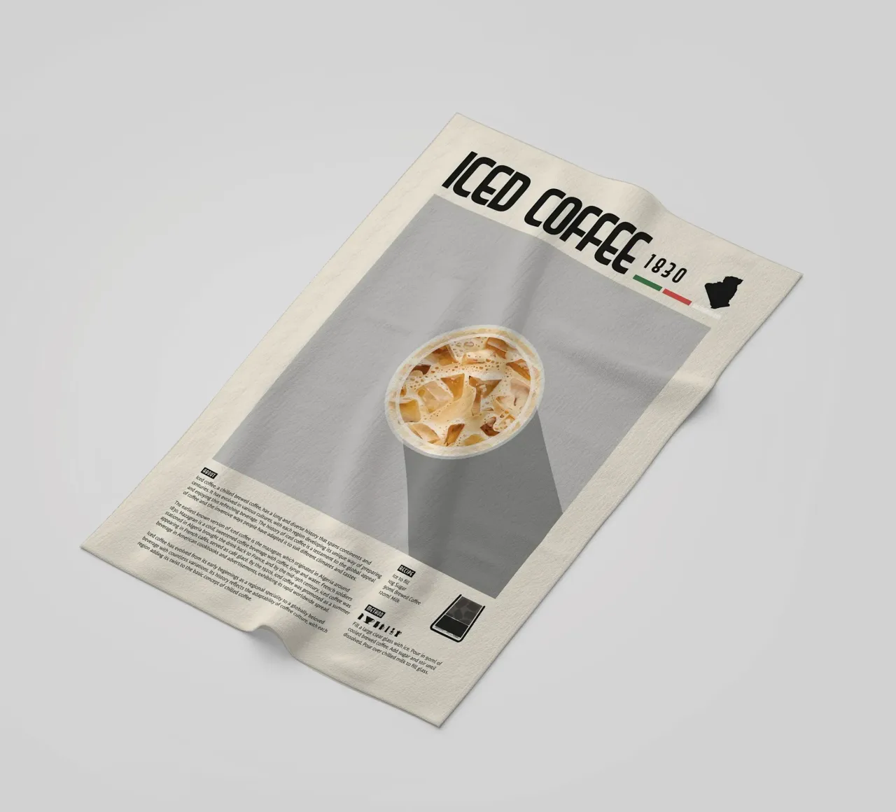 Poster sul caffè freddo telo mare da stewar
