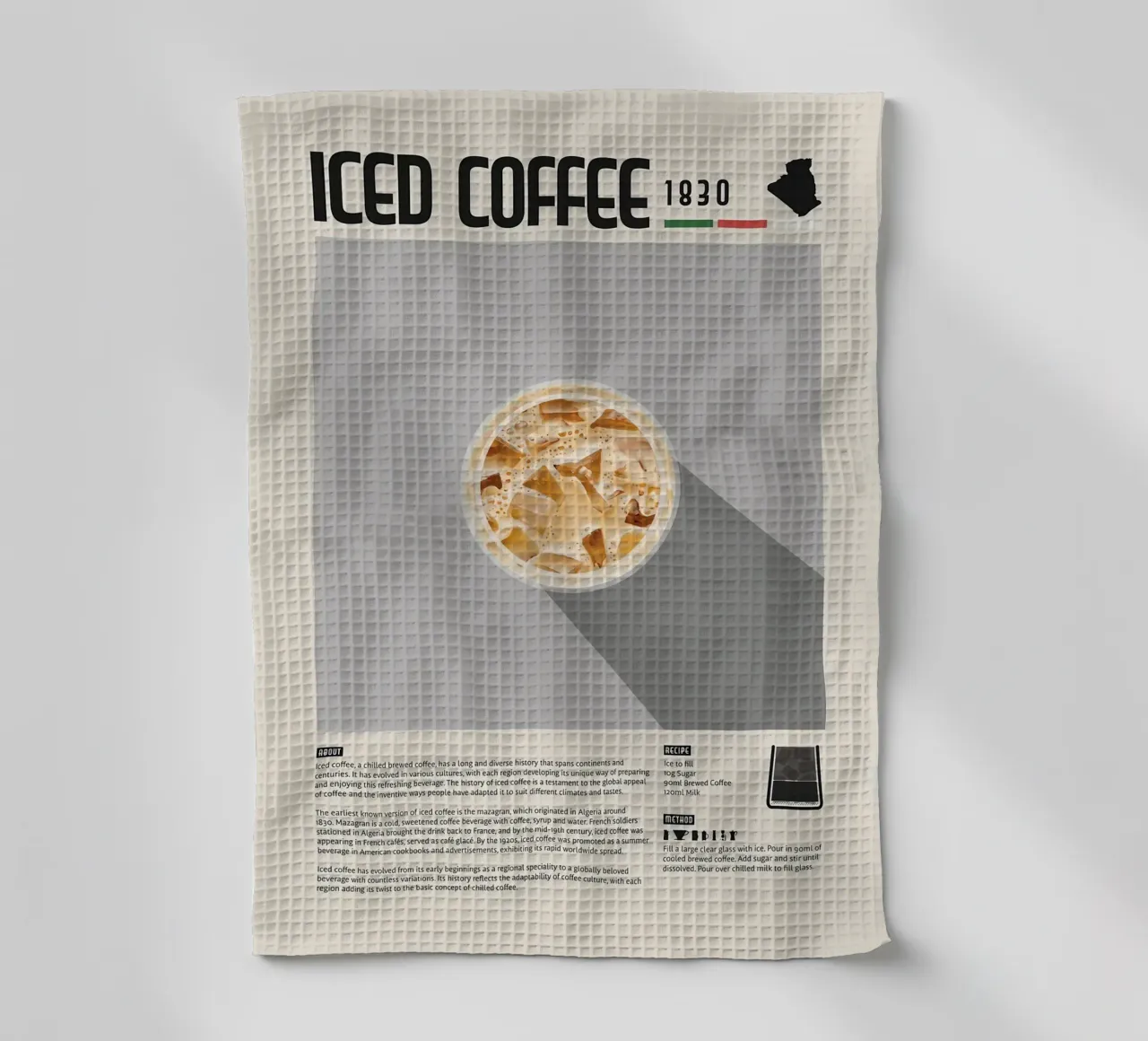 Poster sul caffè freddo canovaccio da cucina da stewar