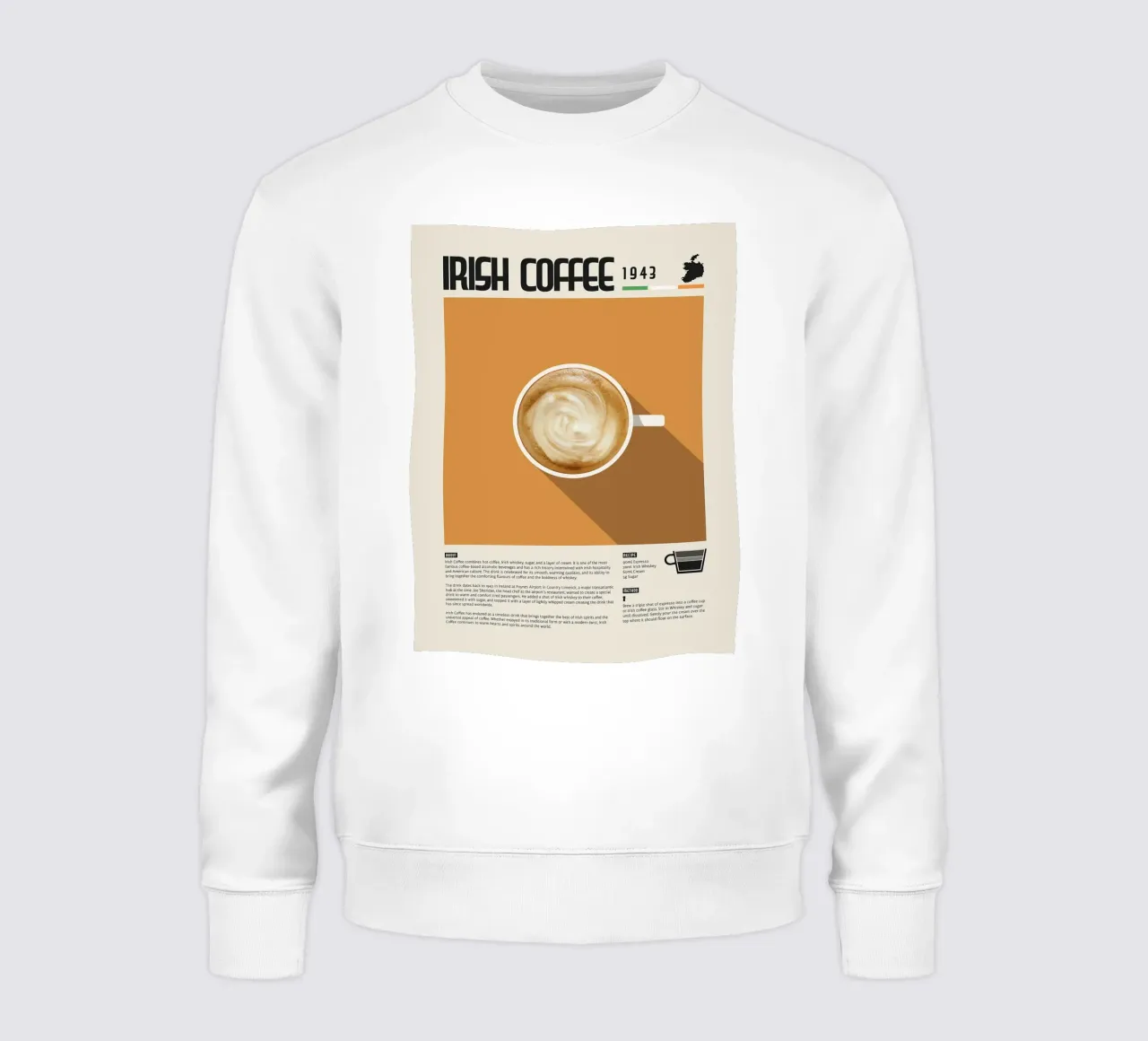 Poster sul caffè irlandese felpa da stewar