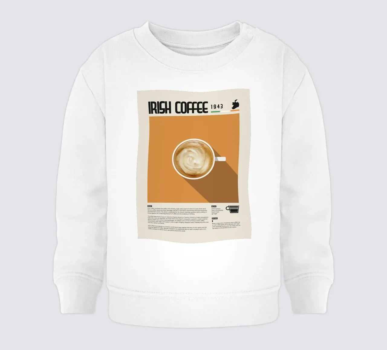 Poster sul caffè irlandese felpa neonato da stewar