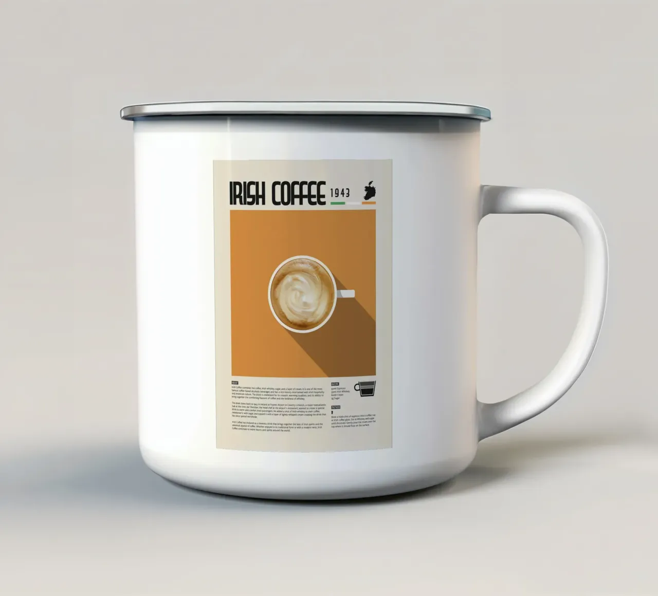 Poster sul caffè irlandese tazza in smalto da stewar