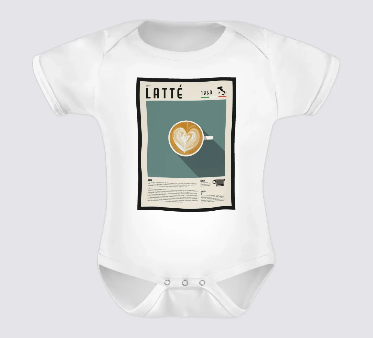 Poster Caffè Latte body neonato maniche corte da stewar