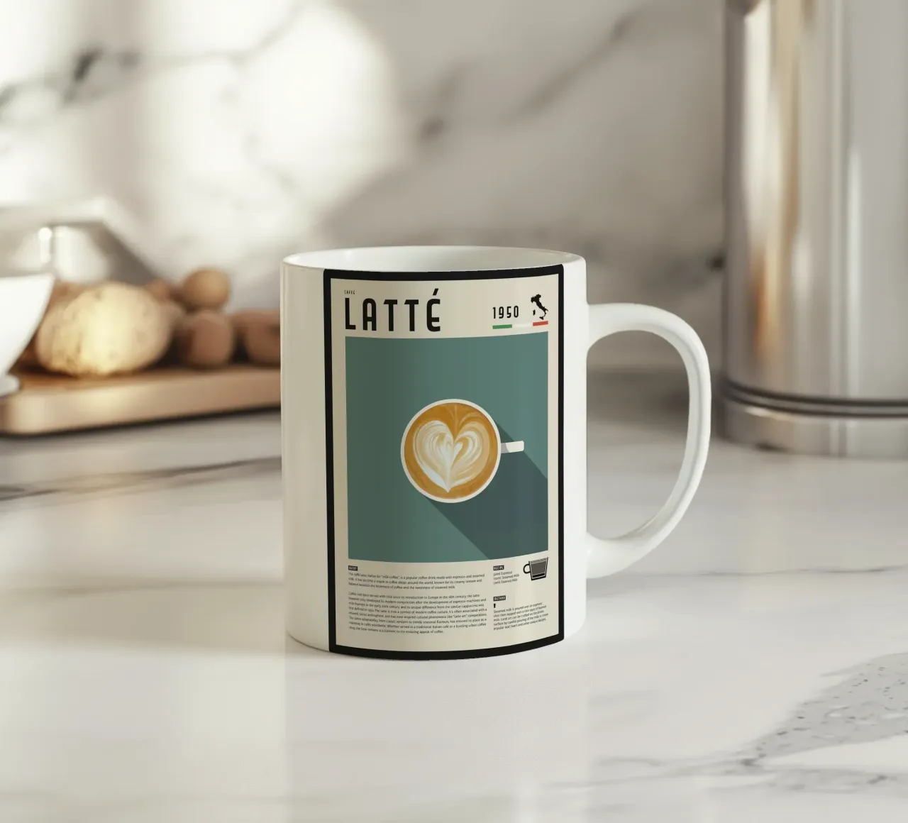 Poster Caffè Latte tazza in ceramica da stewar